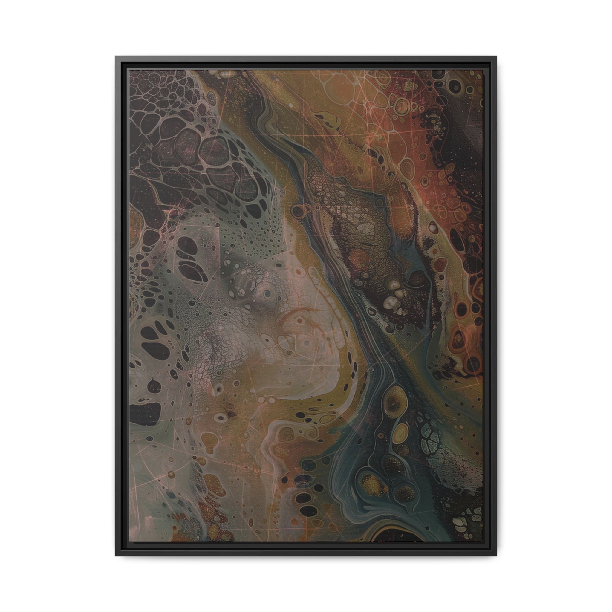 Astrals Cosmic #2 with texture underpainting - Orange - Framed Matt Canvas (Black, White, Brown,) - Image 5
