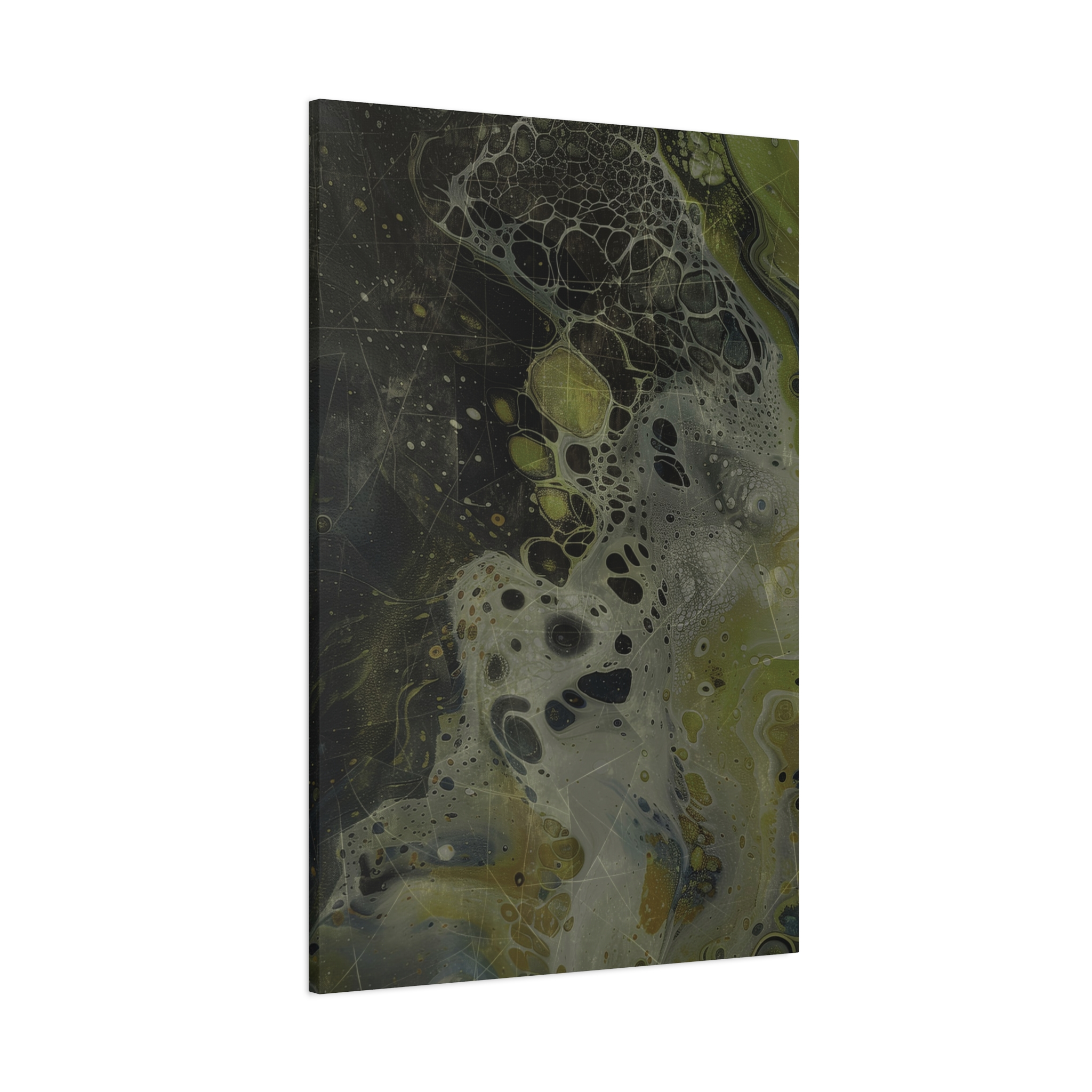 Astrals Cosmic #1 with texture underpainting - Green - Stretched Canvas - Image 14