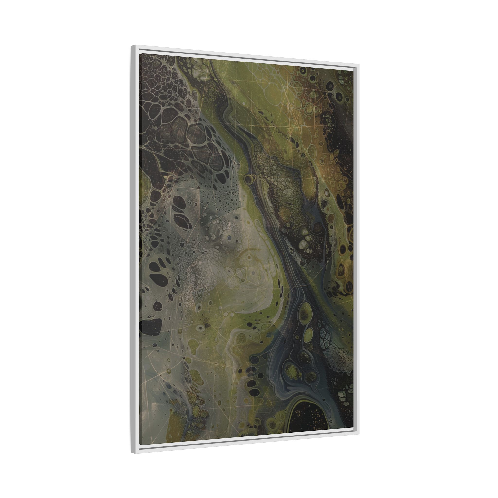 Astrals Cosmic #2 with texture underpainting - Green - Framed Matt Canvas (Black, White, Brown,) - Image 42
