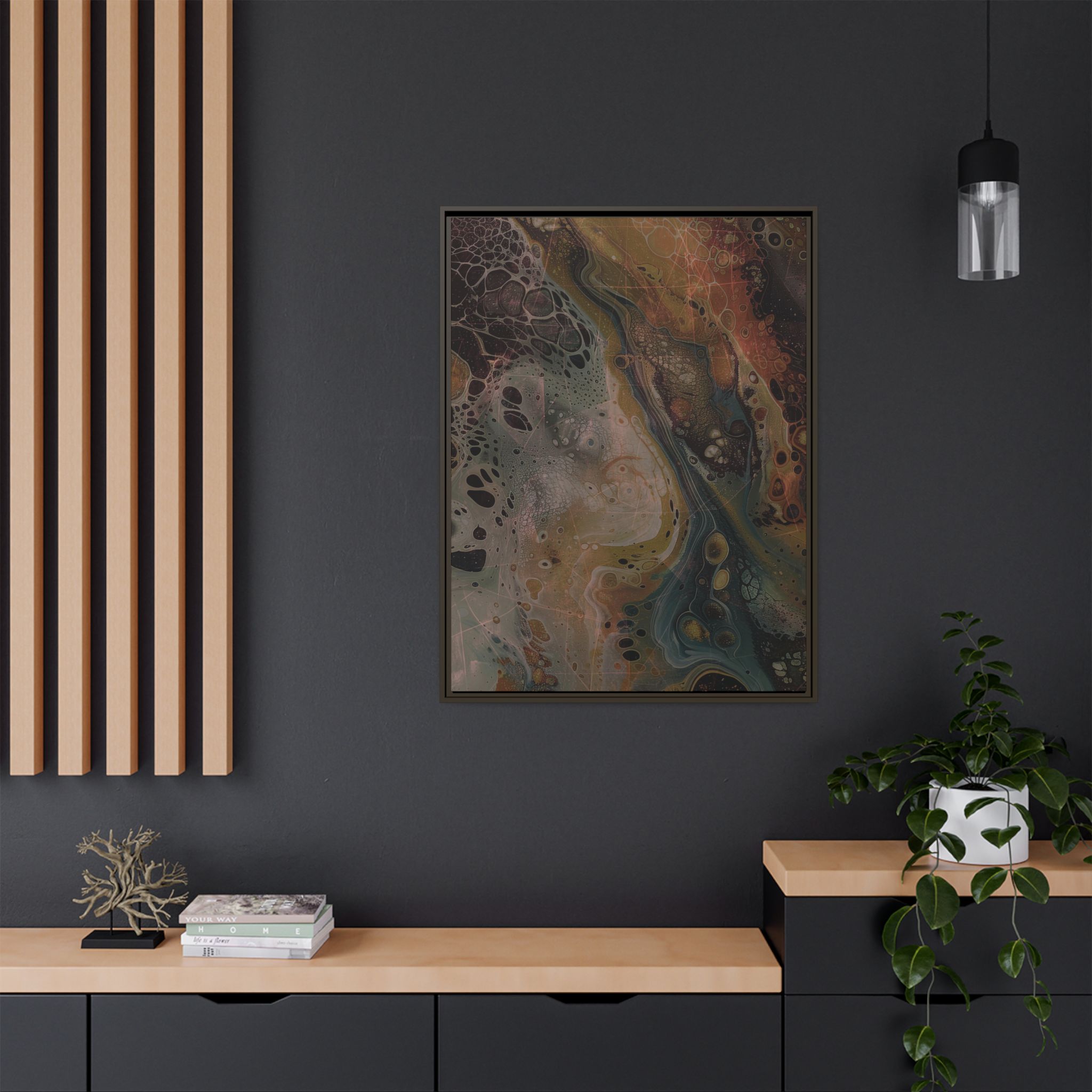 Astrals Cosmic #2 with texture underpainting - Orange - Framed Matt Canvas (Black, White, Brown,) - Image 28