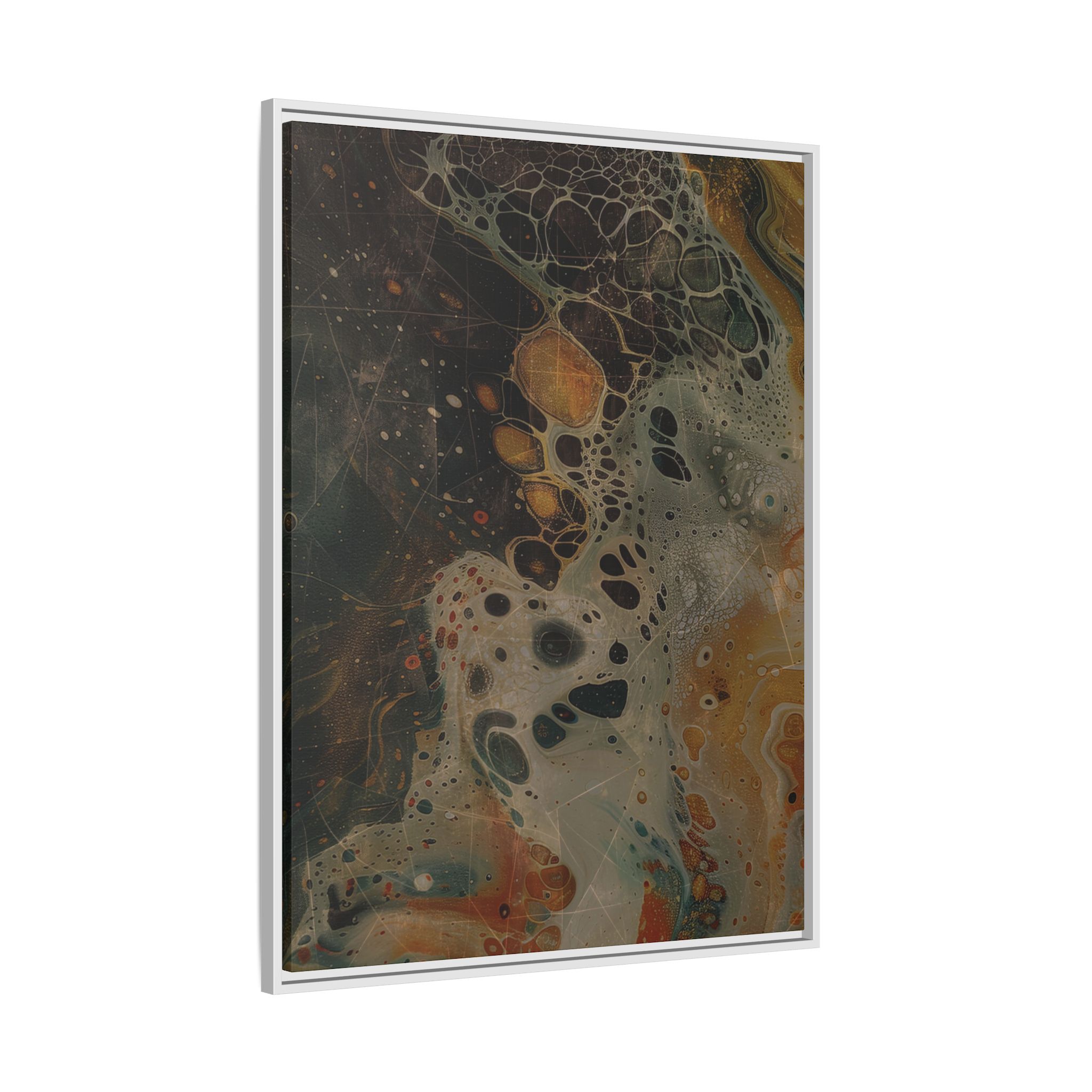 Astrals Cosmic #1 with texture underpainting - Orange - Framed Matt Canvas (Black, White, Brown,) - Image 34