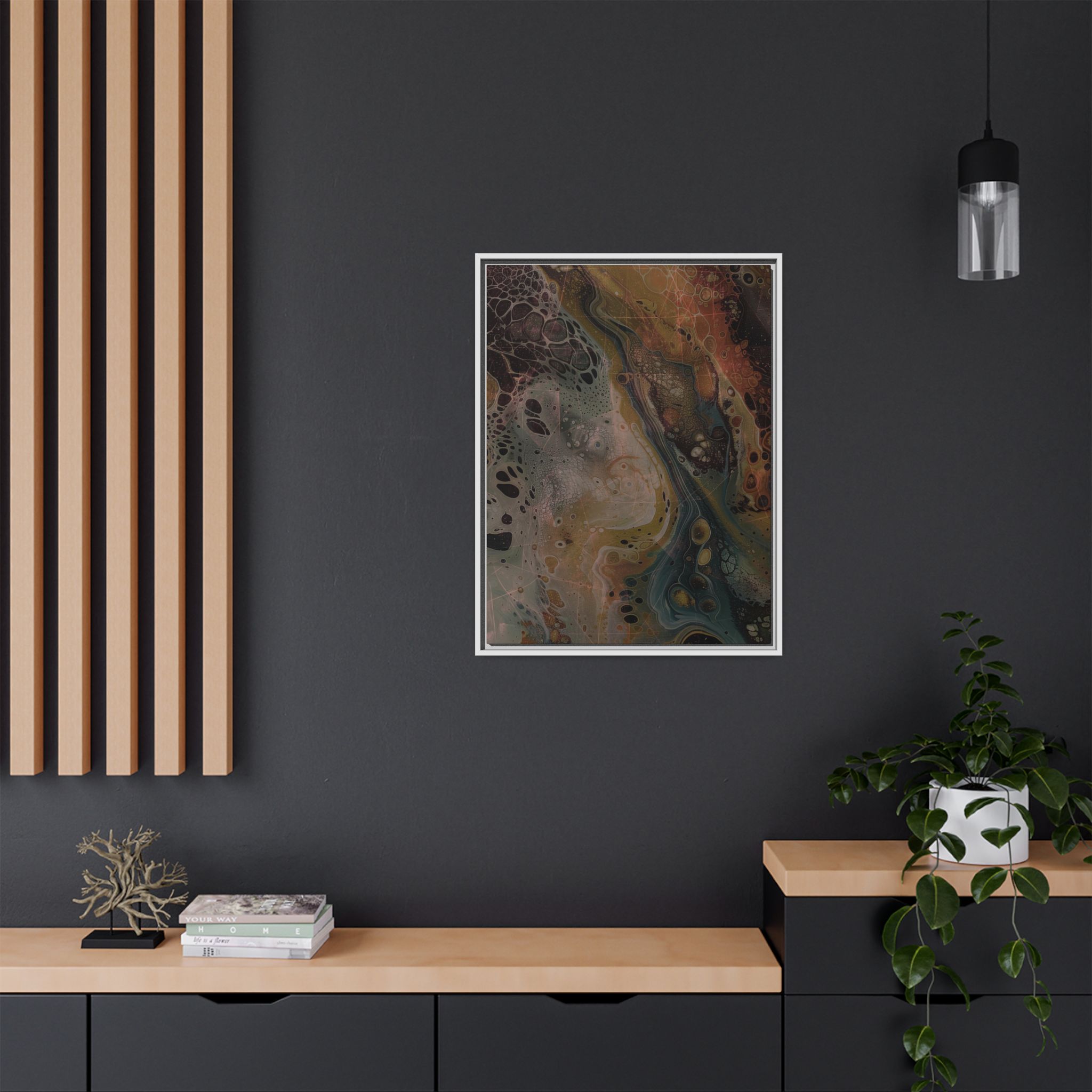 Astrals Cosmic #2 with texture underpainting - Orange - Framed Matt Canvas (Black, White, Brown,) - Image 36