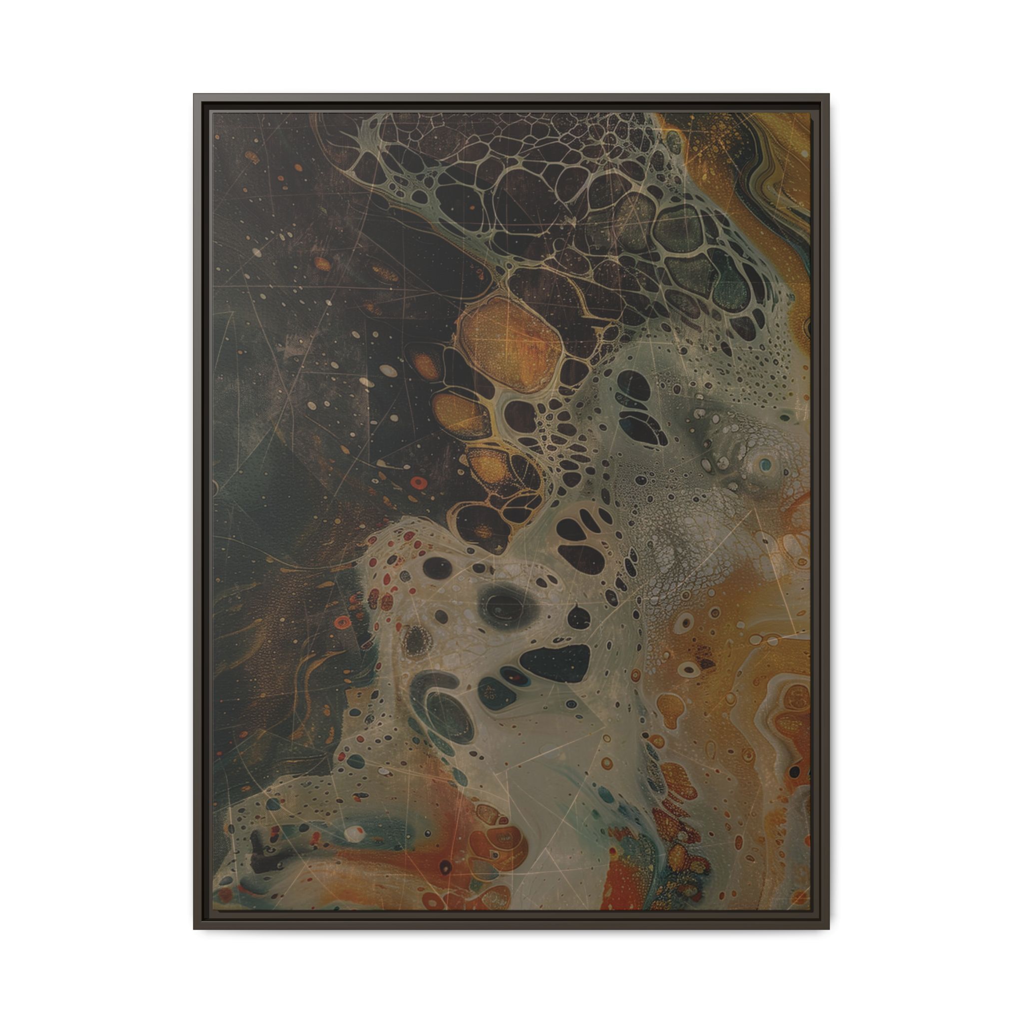 Astrals Cosmic #1 with texture underpainting - Orange - Framed Matt Canvas (Black, White, Brown,) - Image 29