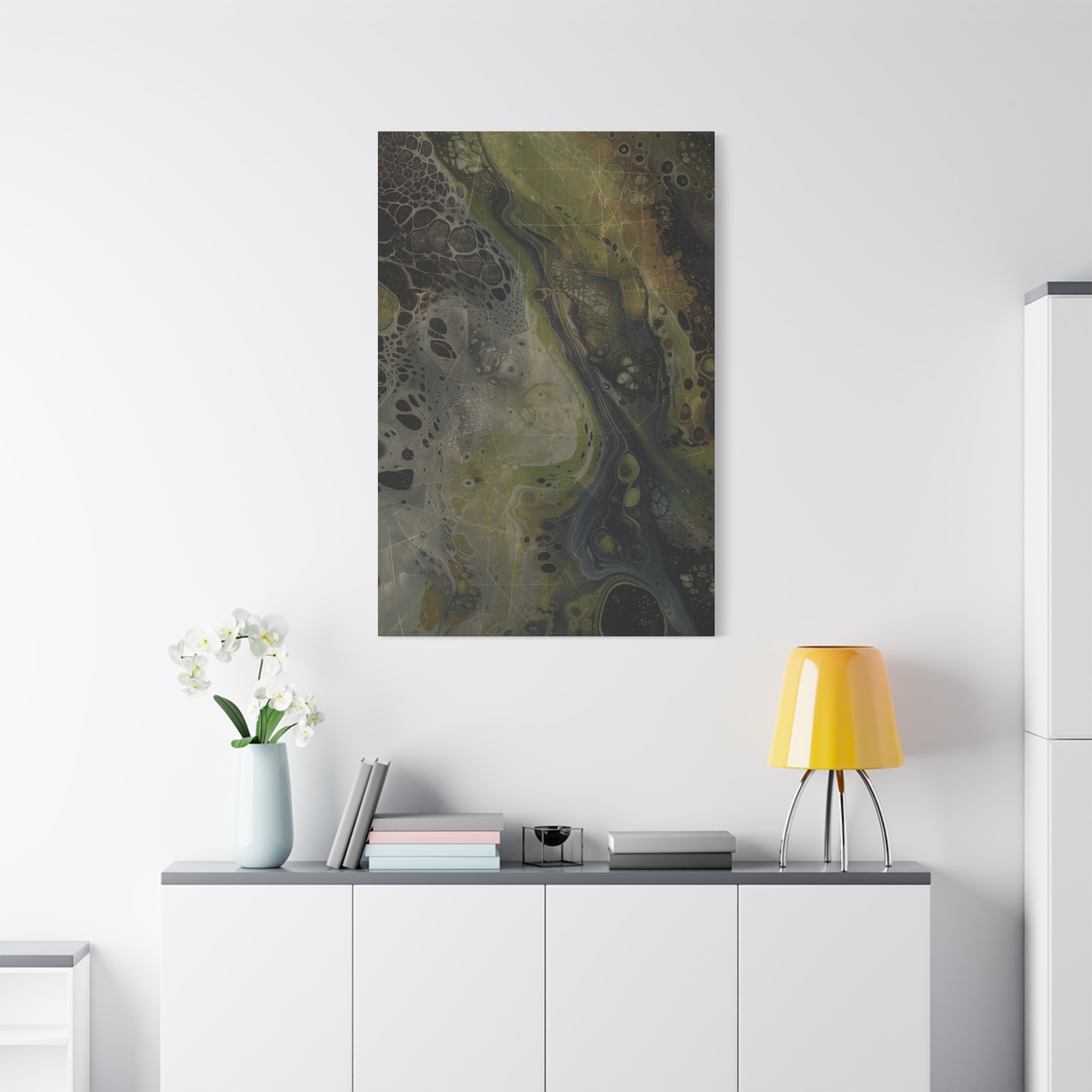 Astrals Cosmic #2 with texture underpainting - Green - Stretched Canvas - Image 15