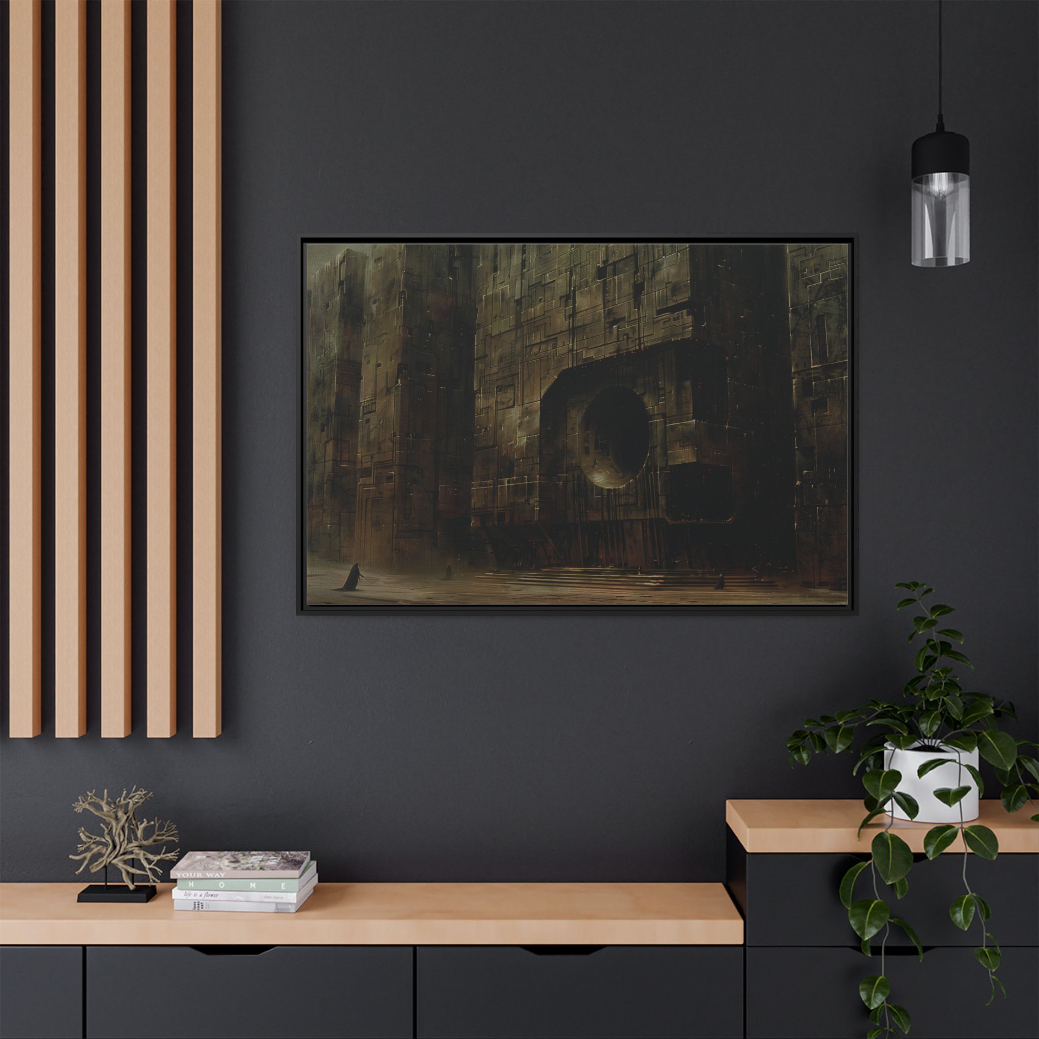 The dark lords return- Framed Matt Canvas (Black, White, Brown,) - Image 8