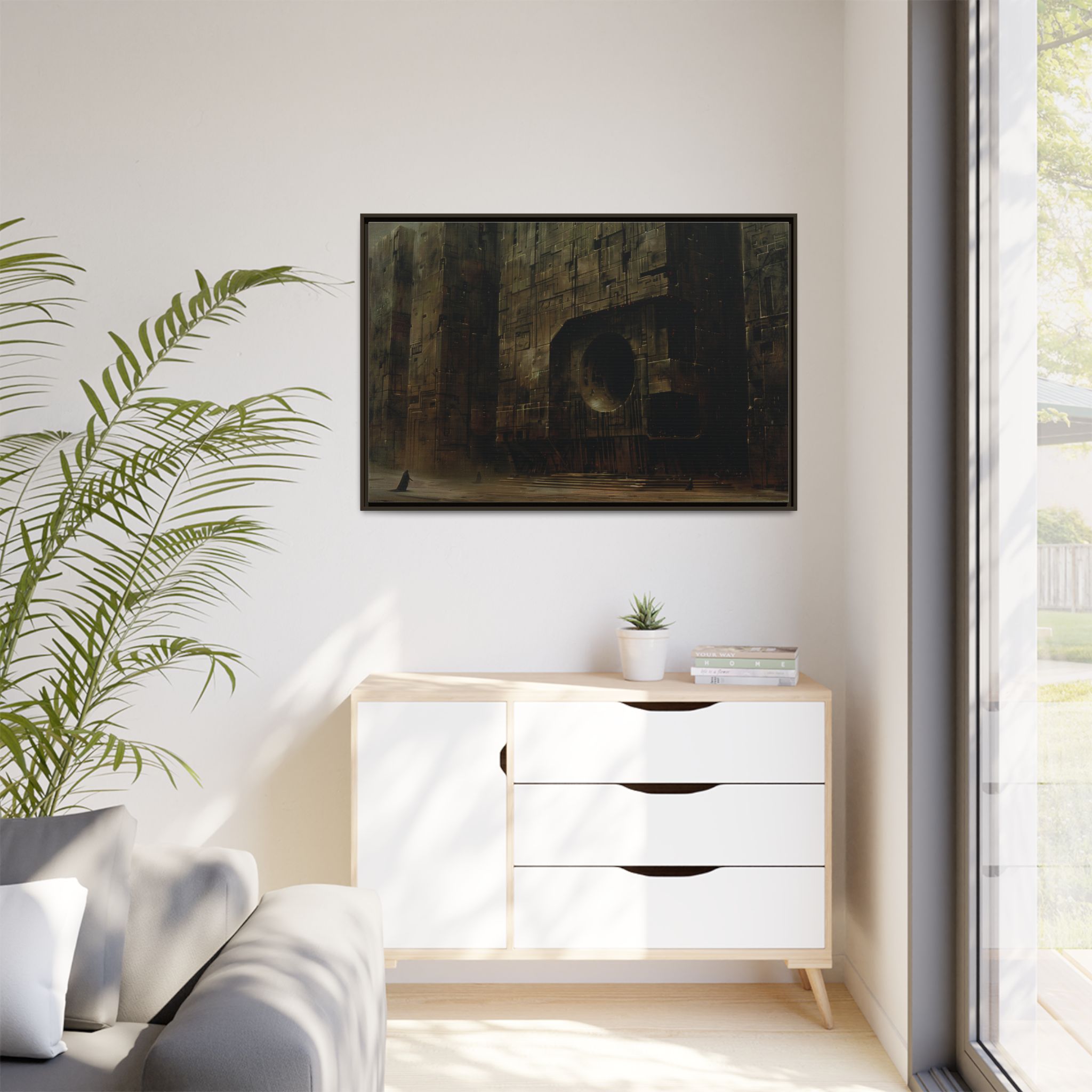 The dark lords return- Framed Matt Canvas (Black, White, Brown,) - Image 19