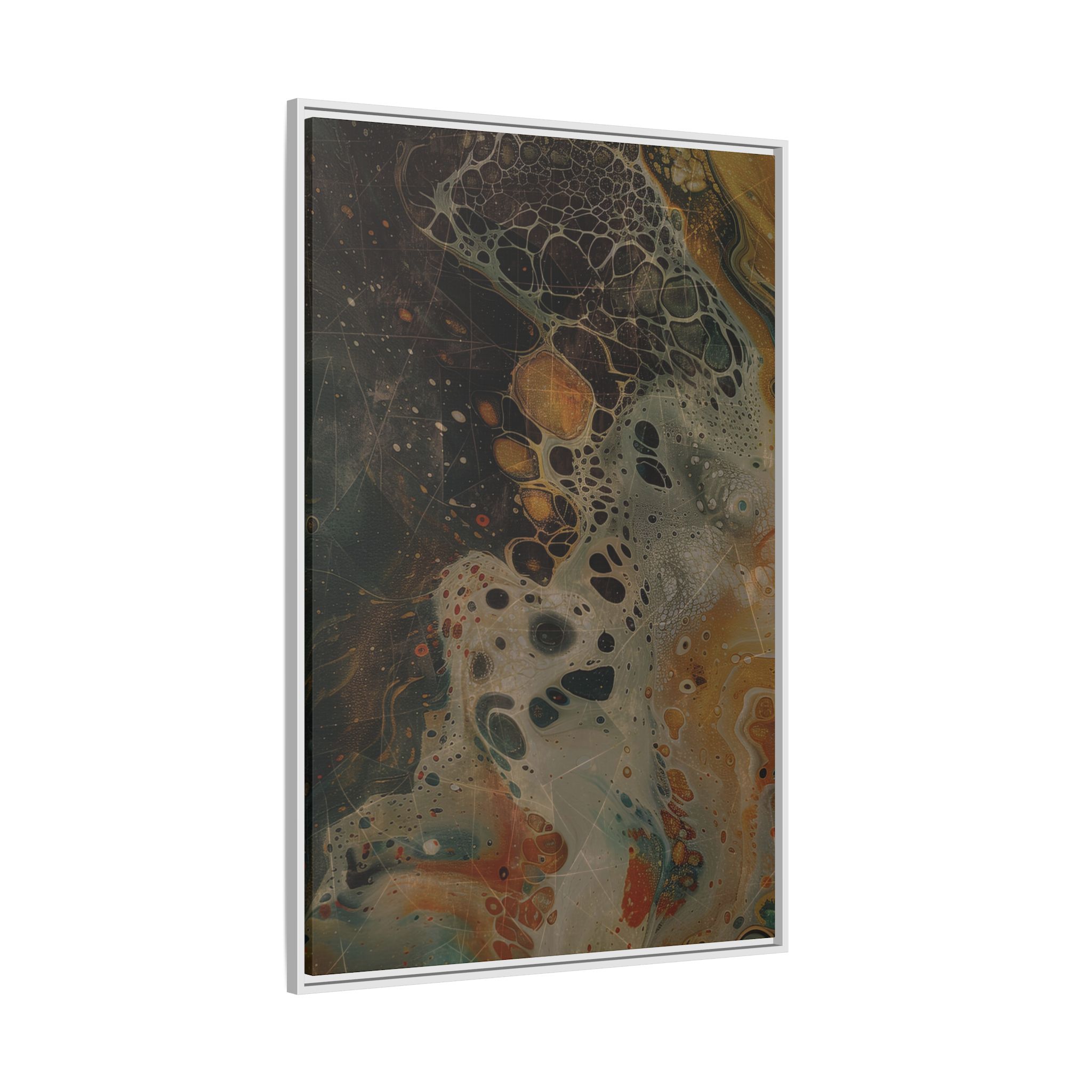 Astrals Cosmic #1 with texture underpainting - Orange - Framed Matt Canvas (Black, White, Brown,) - Image 42