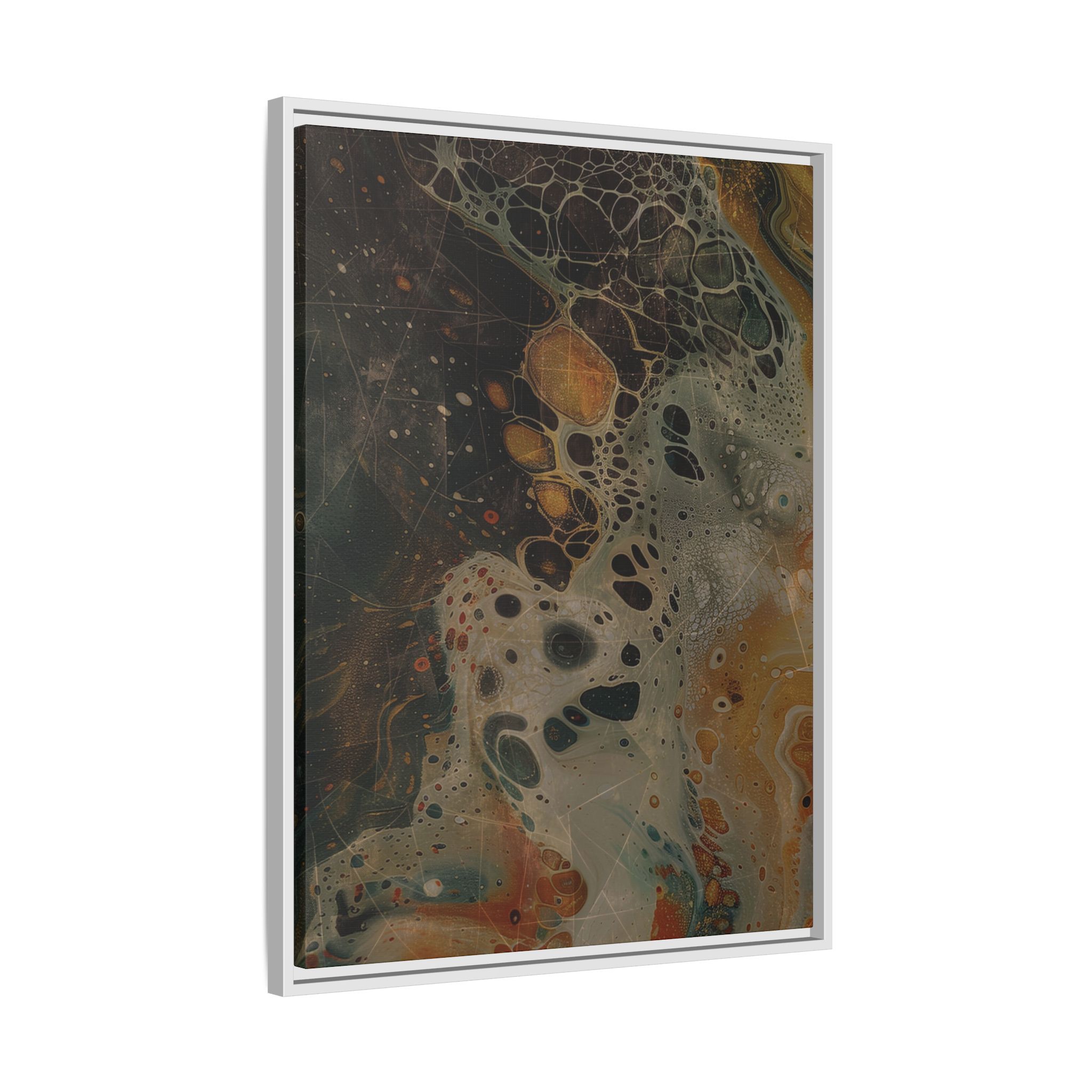 Astrals Cosmic #1 with texture underpainting - Orange - Framed Matt Canvas (Black, White, Brown,) - Image 18