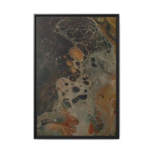 Astrals Cosmic #1 with texture underpainting - Orange - Framed Matt Canvas (Black, White, Brown,)