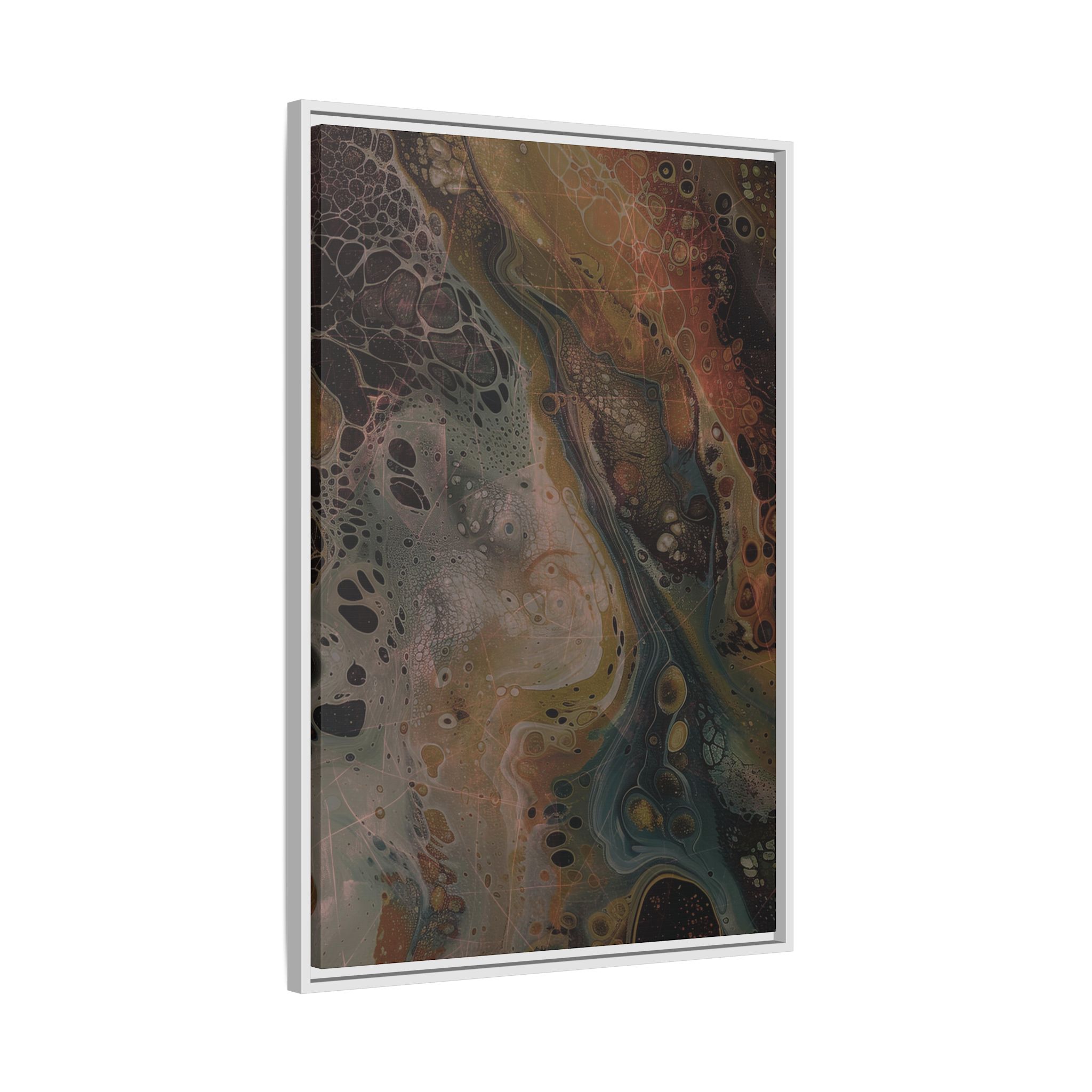 Astrals Cosmic #2 with texture underpainting - Orange - Framed Matt Canvas (Black, White, Brown,) - Image 38