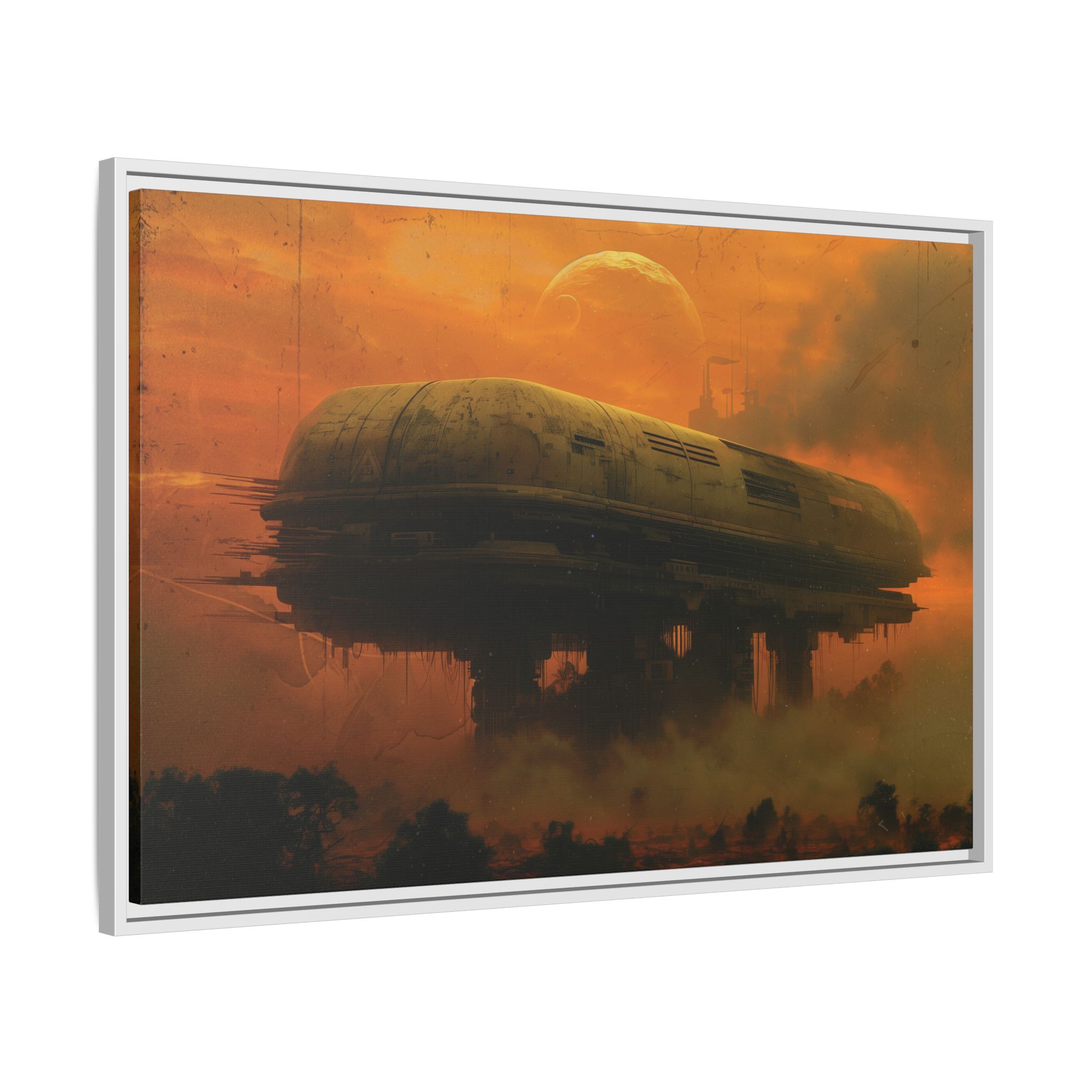 Base 63 v1 (Gold) - Framed Matt Canvas (Black, White, Brown,) - Image 14