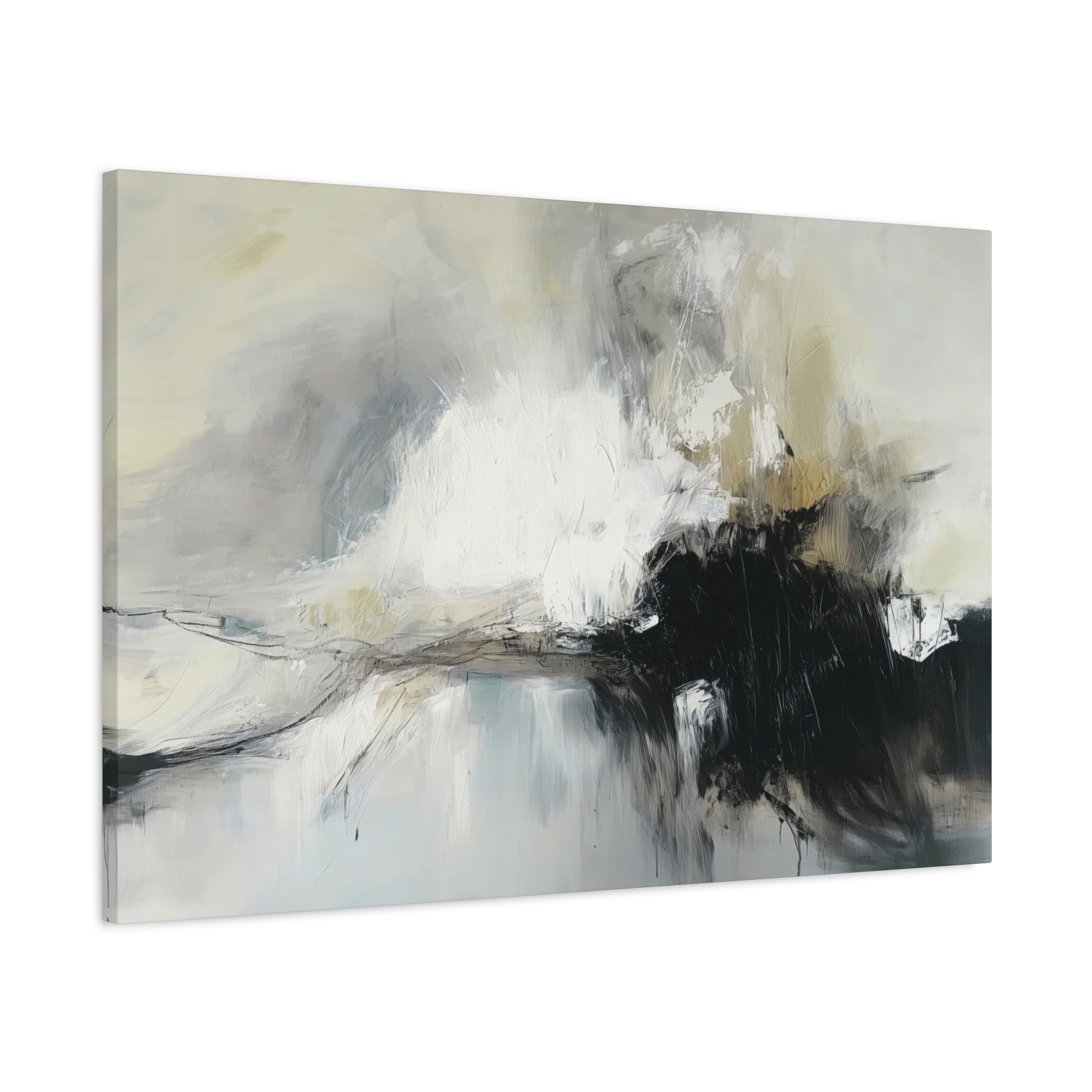 Black Cat White Kitten Four - Stretched Canvas - Image 2