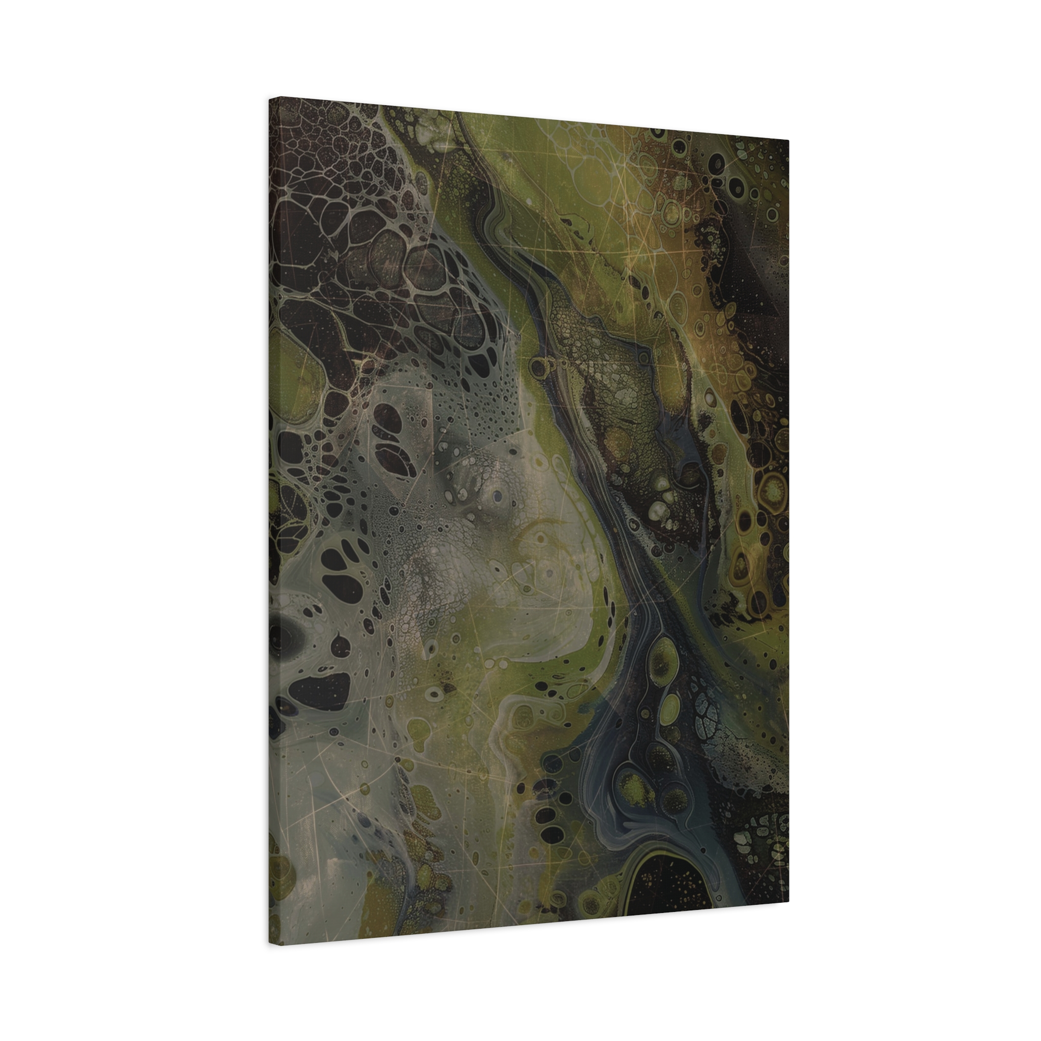 Astrals Cosmic #2 with texture underpainting - Green - Stretched Canvas - Image 10
