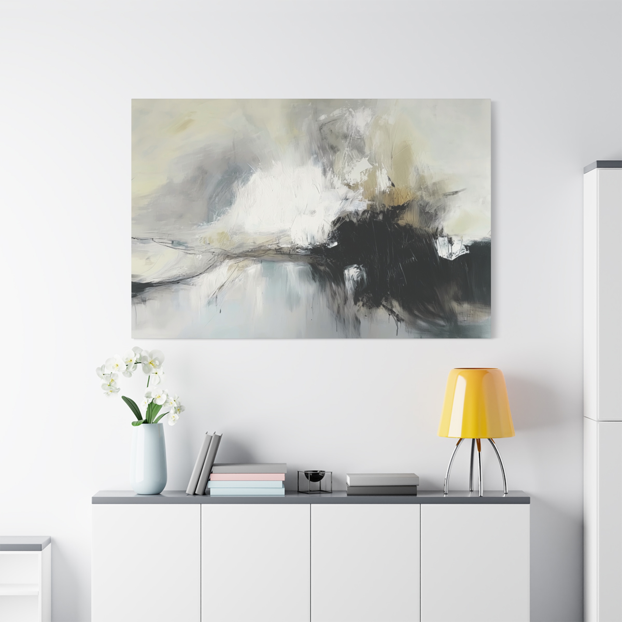 Black Cat White Kitten Four - Stretched Canvas - Image 35