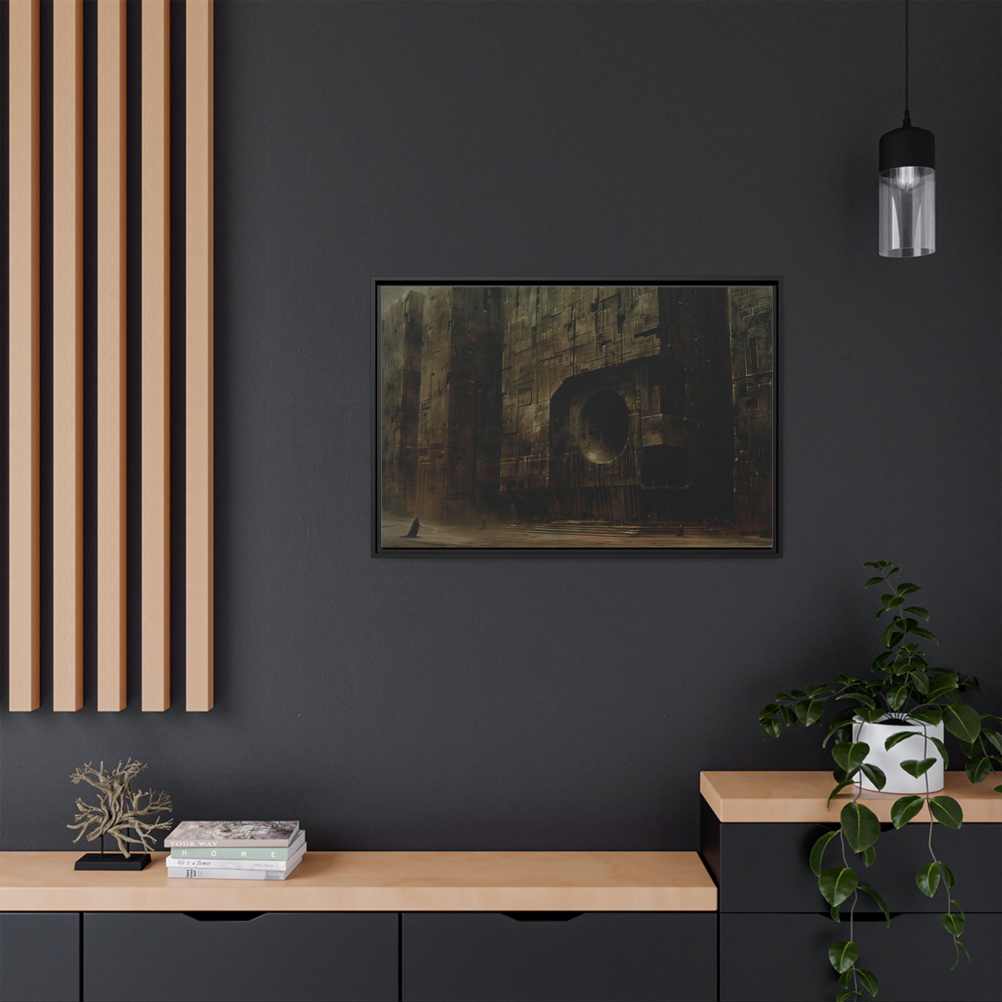 The dark lords return- Framed Matt Canvas (Black, White, Brown,) - Image 4