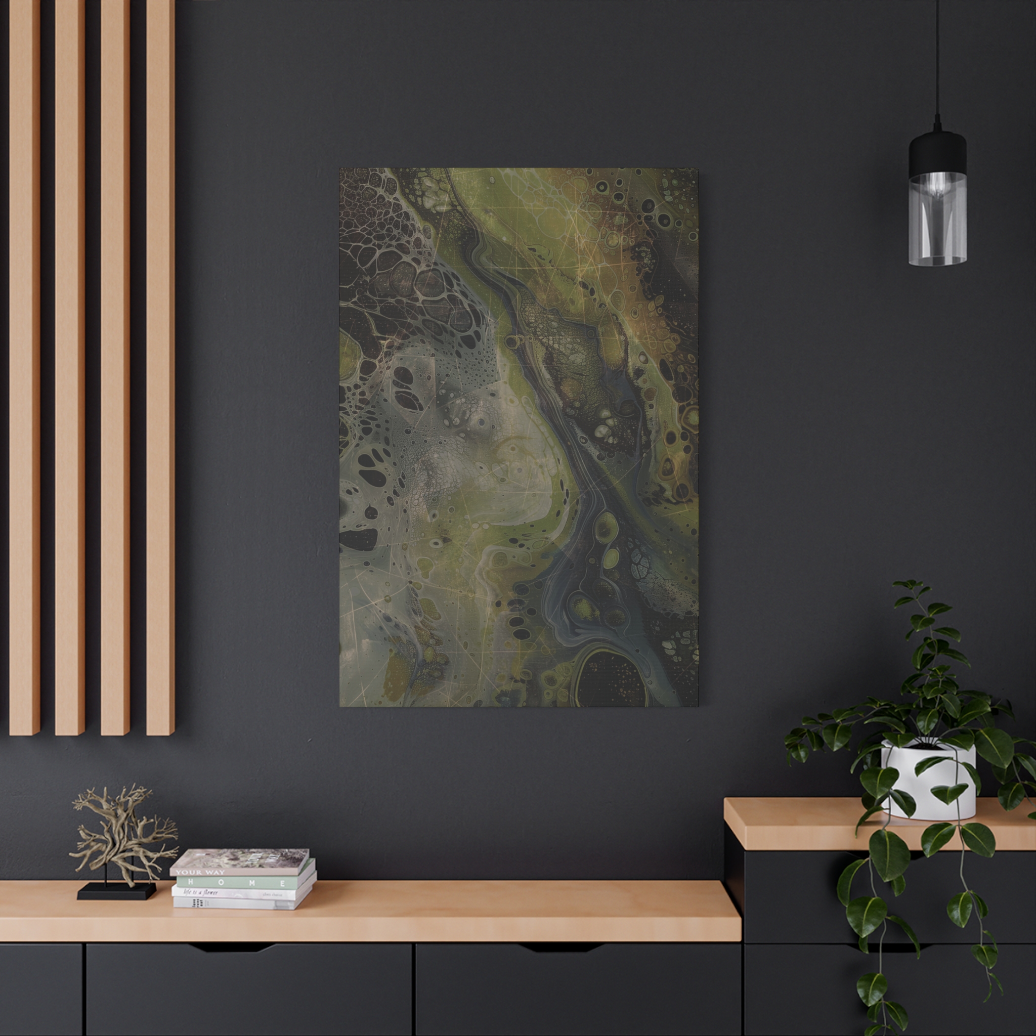 Astrals Cosmic #2 with texture underpainting - Green - Stretched Canvas - Image 16