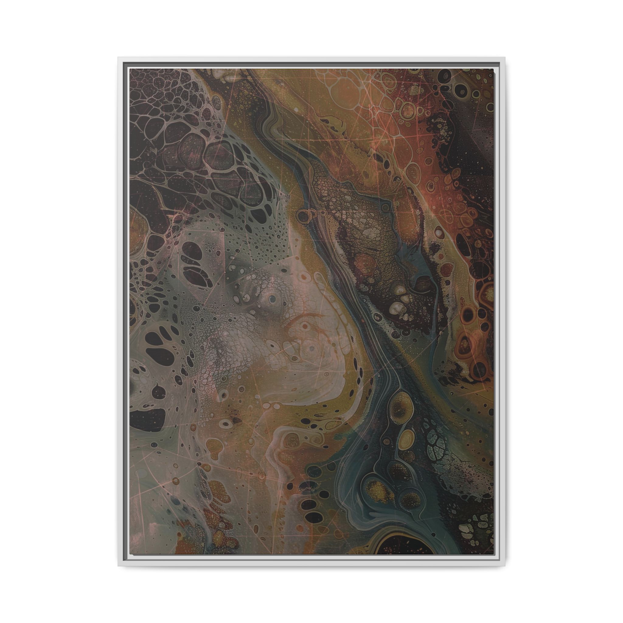 Astrals Cosmic #2 with texture underpainting - Orange - Framed Matt Canvas (Black, White, Brown,) - Image 41
