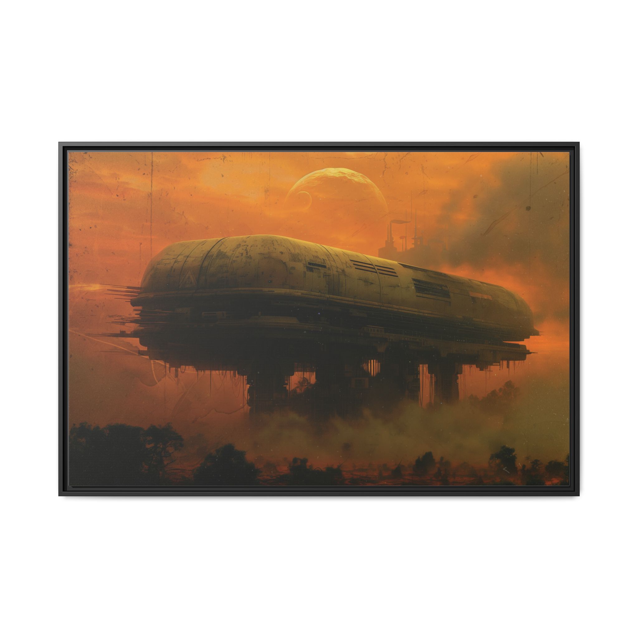 Base 63 v1 (Gold) - Framed Matt Canvas (Black, White, Brown,) - Image 5