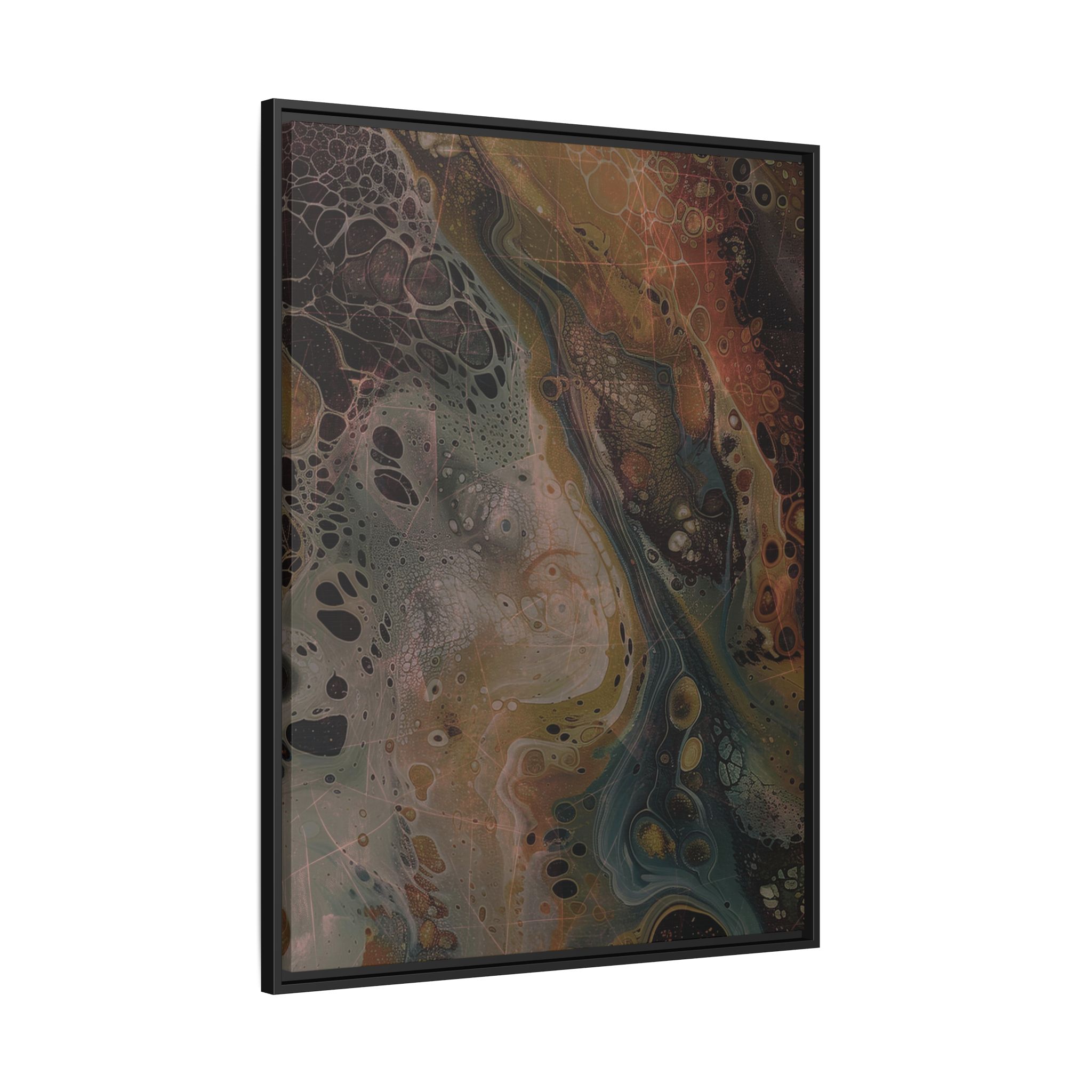 Astrals Cosmic #2 with texture underpainting - Orange - Framed Matt Canvas (Black, White, Brown,) - Image 14