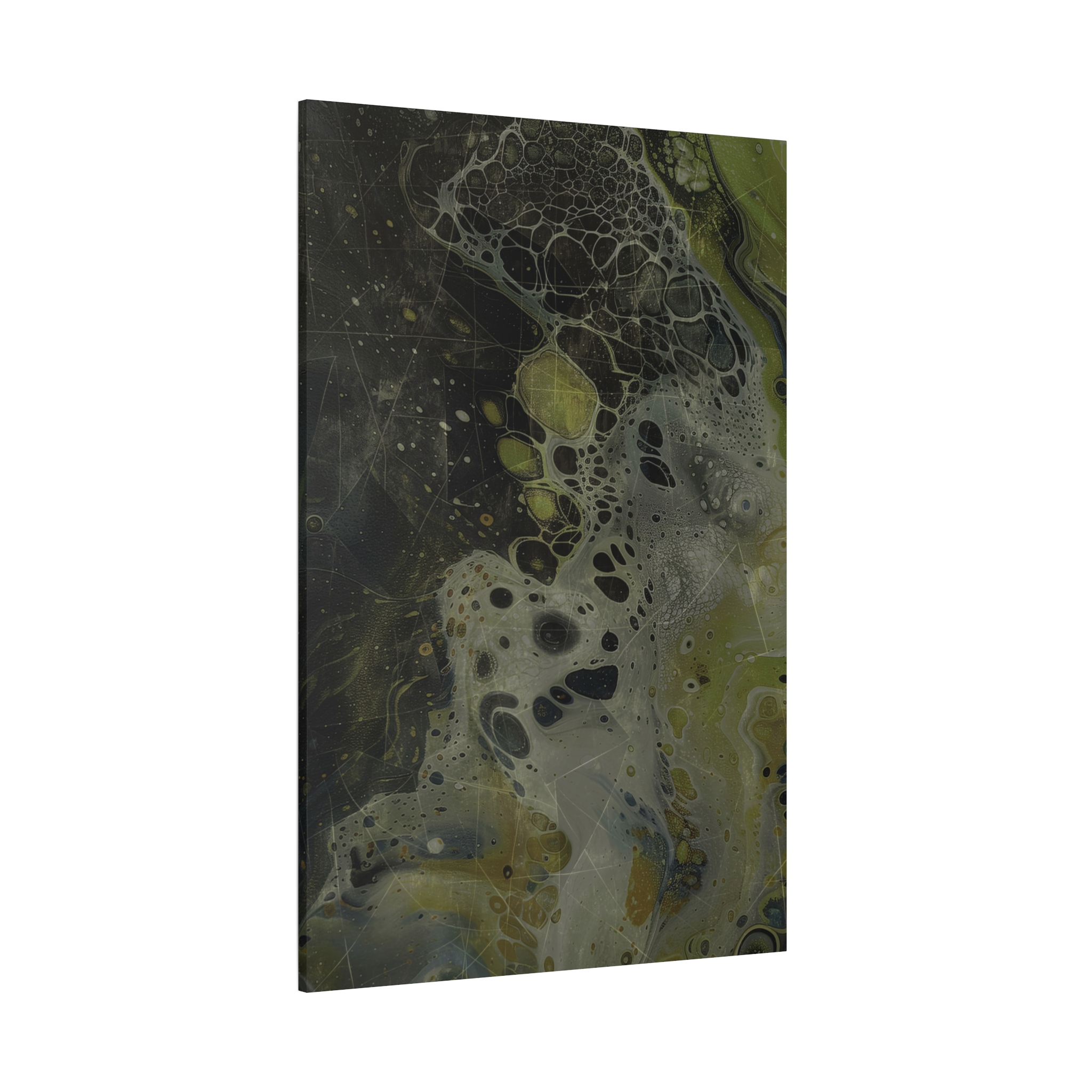 Astrals Cosmic #1 with texture underpainting - Green - Stretched Canvas - Image 18