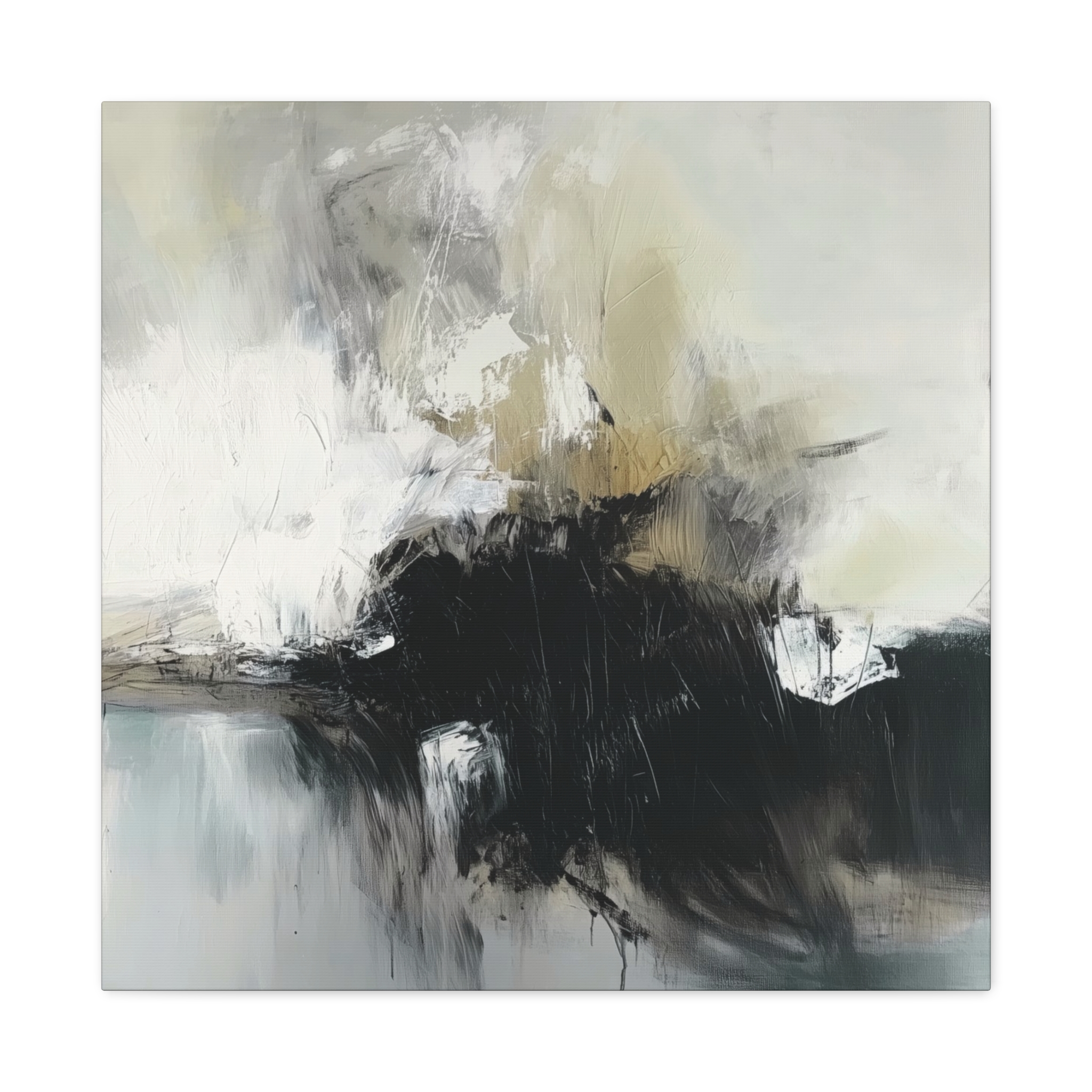 Black Cat White Kitten Four - Stretched Canvas - Image 5