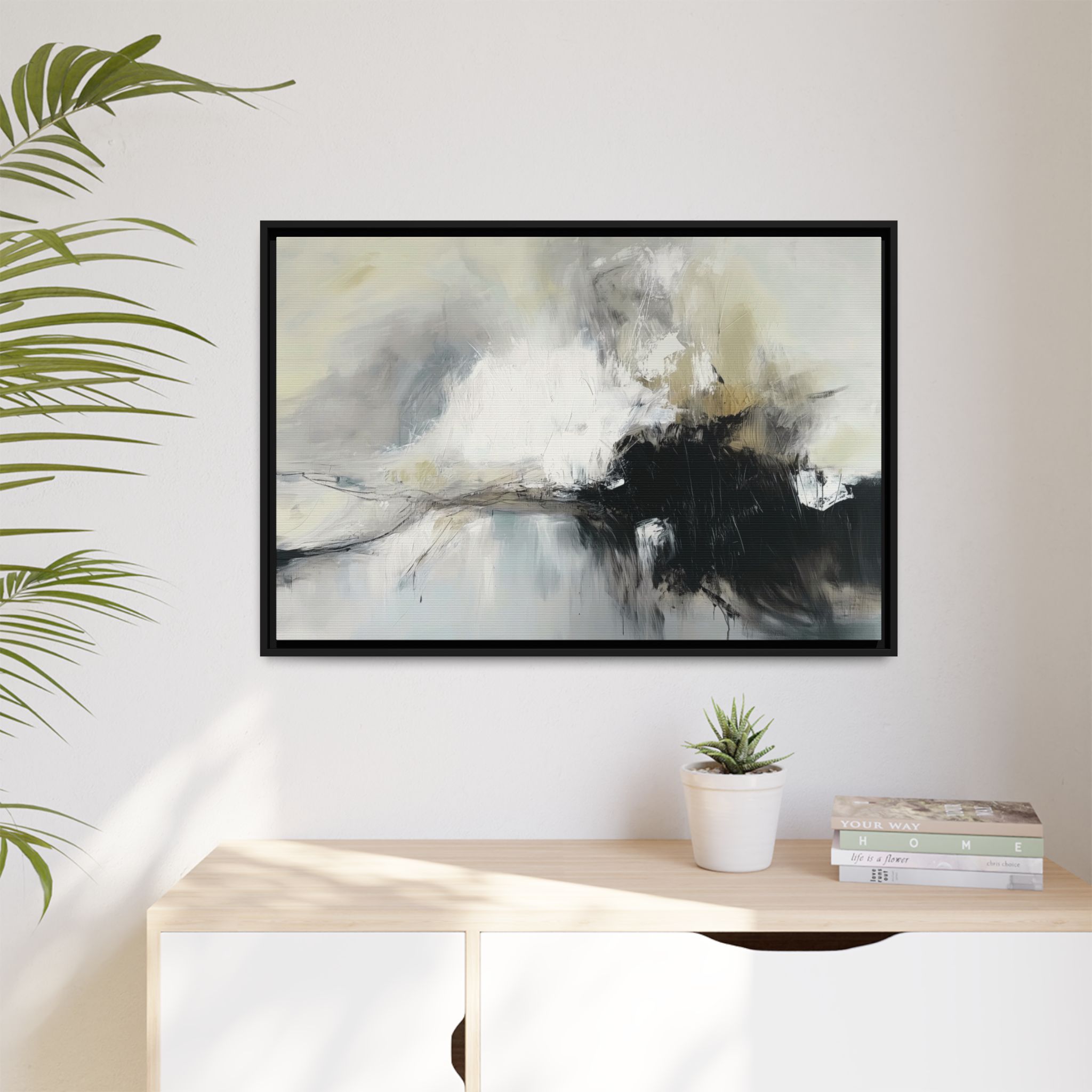 Black Cat White Kitten Four - Custom Frame - Image 3