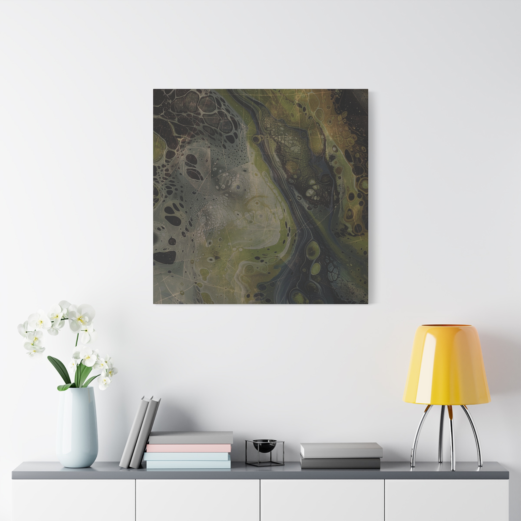 Astrals Cosmic #2 with texture underpainting - Green - Stretched Canvas - Image 29