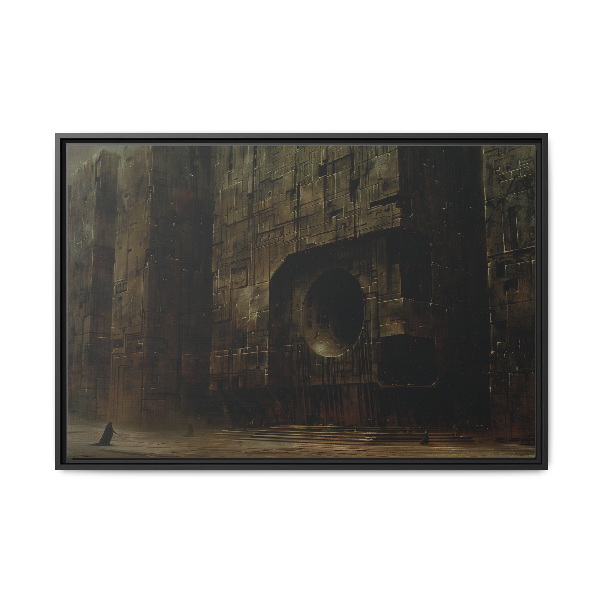 The dark lords return- Framed Matt Canvas (Black, White, Brown,)