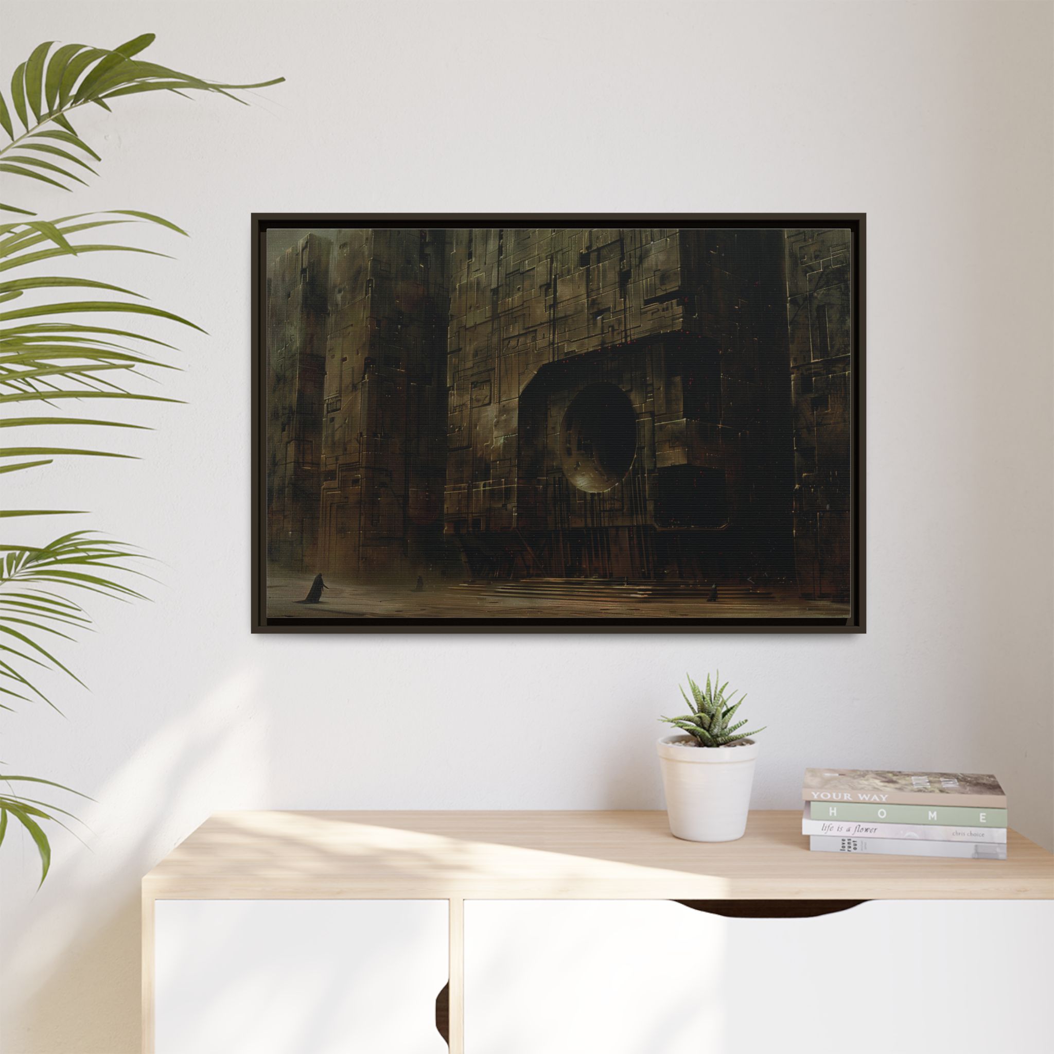 The dark lords return- Framed Matt Canvas (Black, White, Brown,) - Image 11