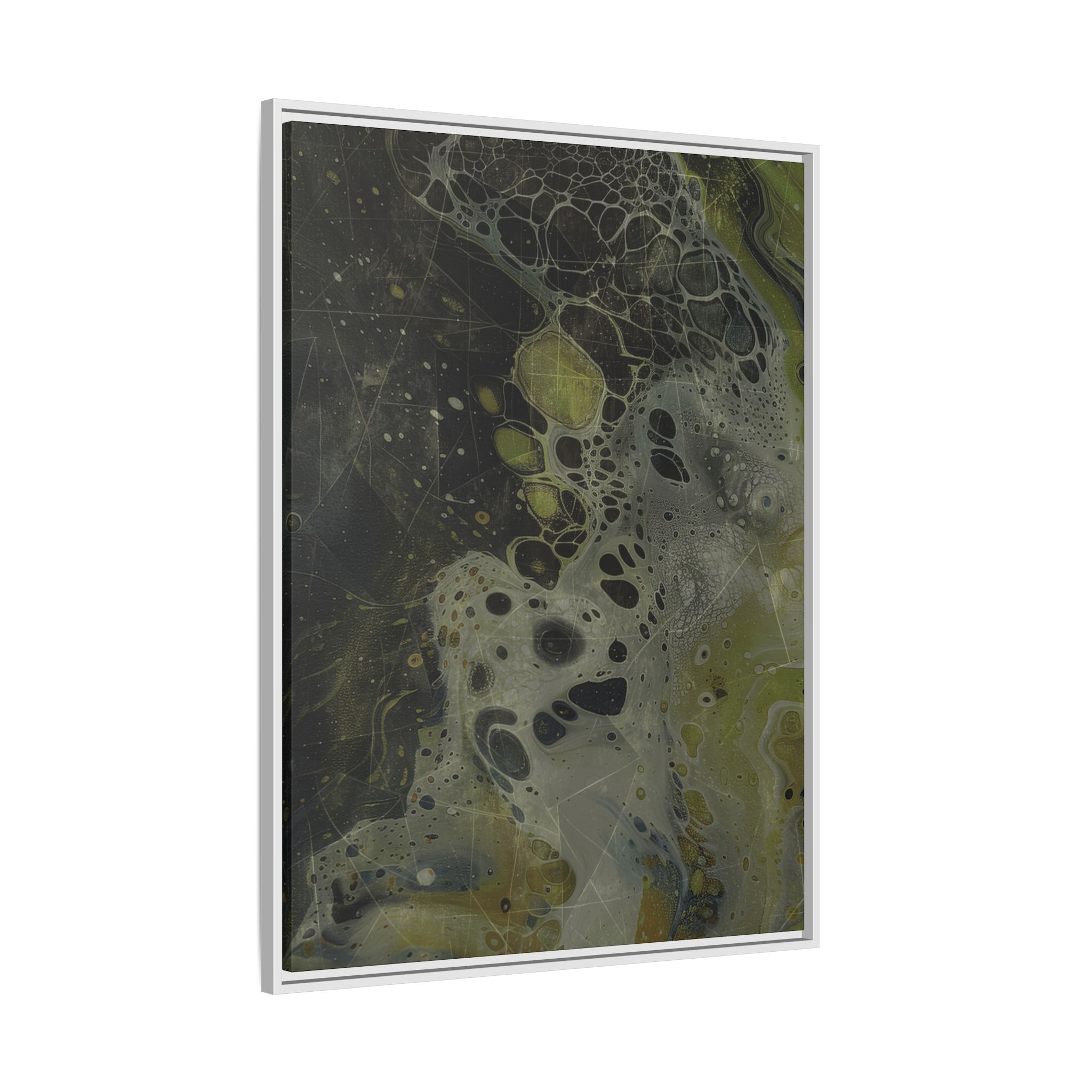 Astrals Cosmic #1 with texture underpainting - Green - Framed Matt Canvas (Black, White, Brown,) - Image 34