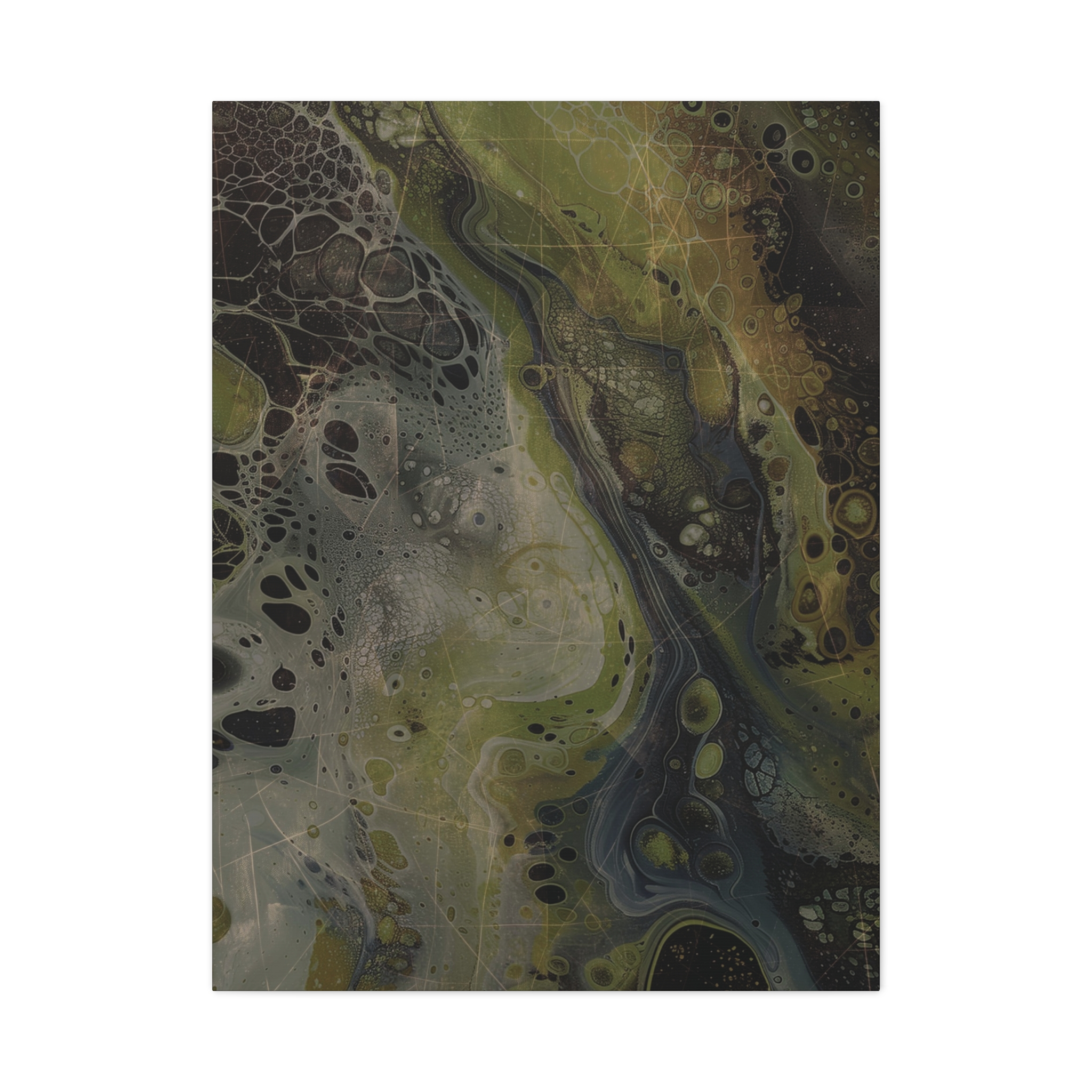 Astrals Cosmic #2 with texture underpainting - Green - Stretched Canvas - Image 9