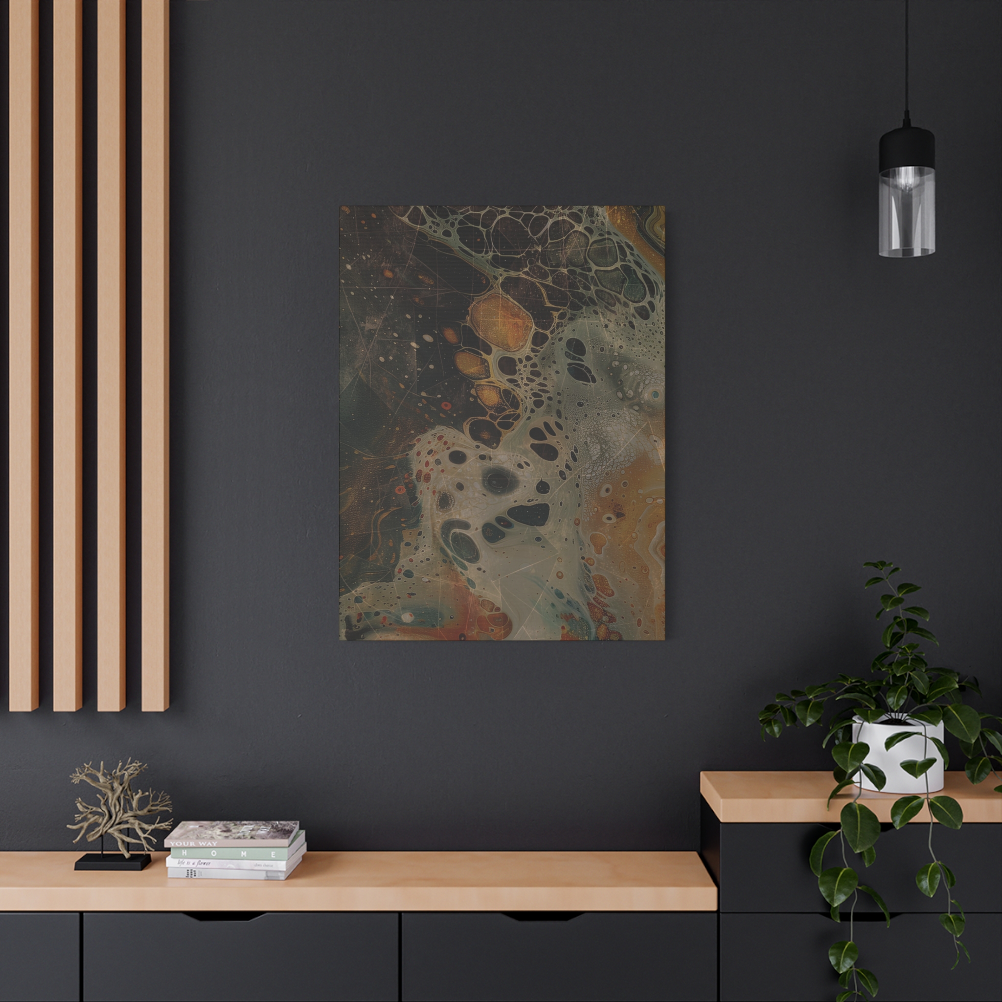 Astrals Cosmic #1 with texture underpainting - Orange - Stretched Canvas - Image 12