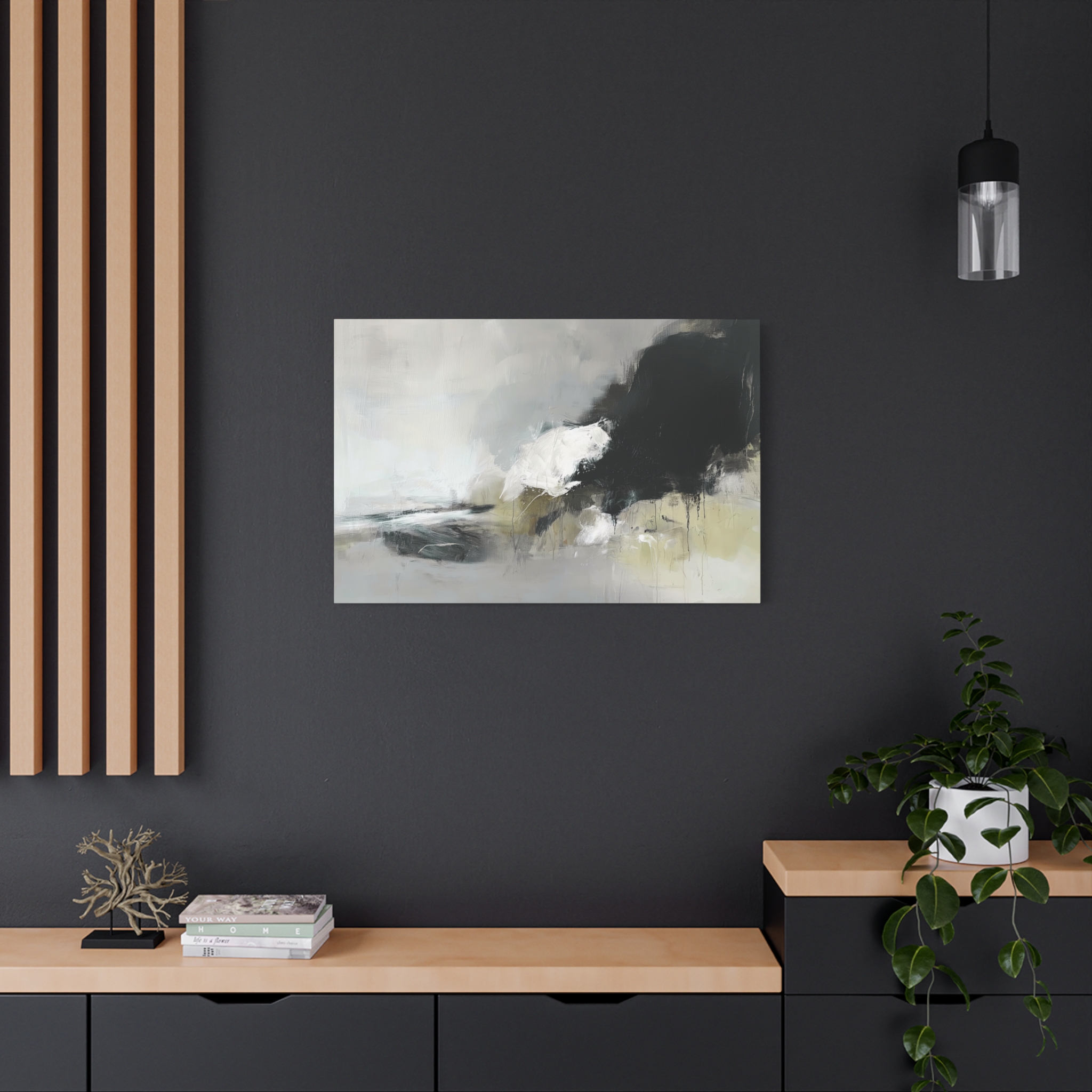 Black Cat White Kitten Two - Stretched Canvas - Image 4