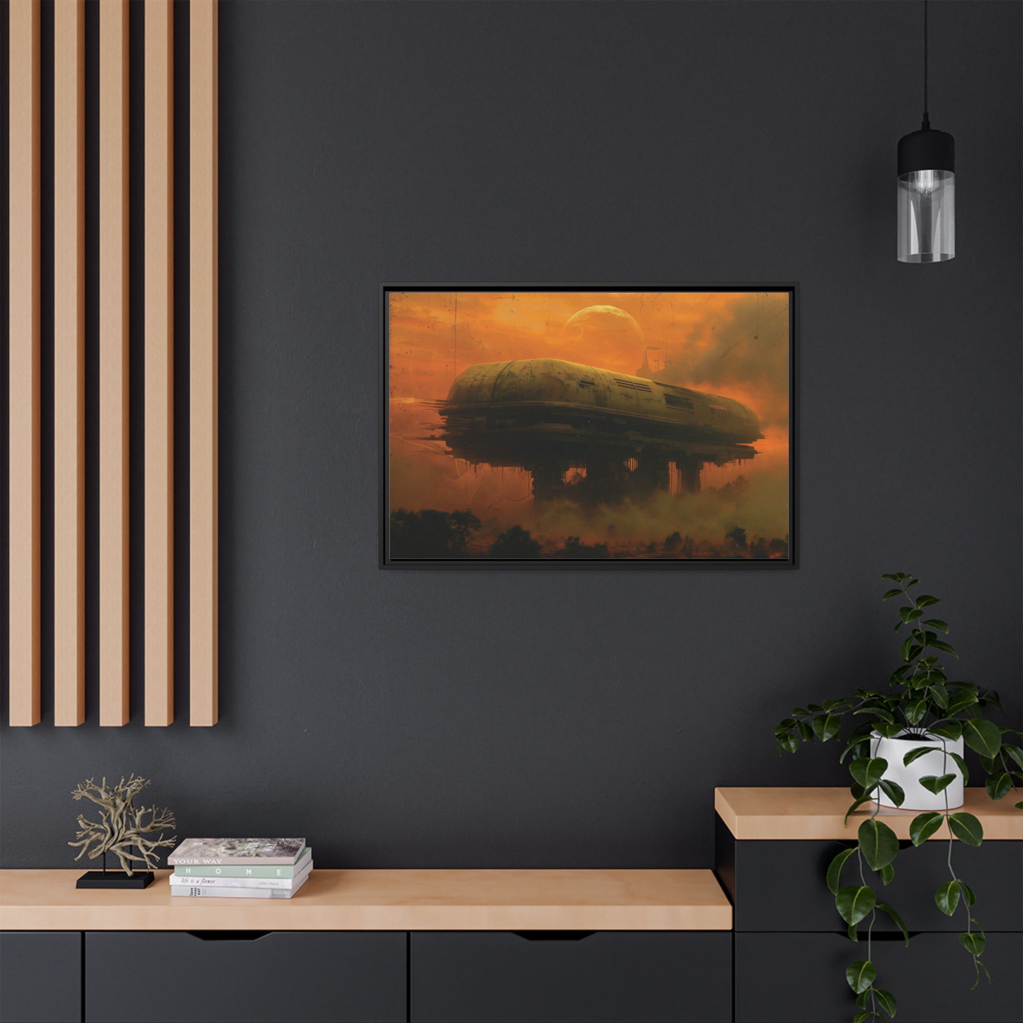 Base 63 v1 (Gold) - Framed Matt Canvas (Black, White, Brown,) - Image 4