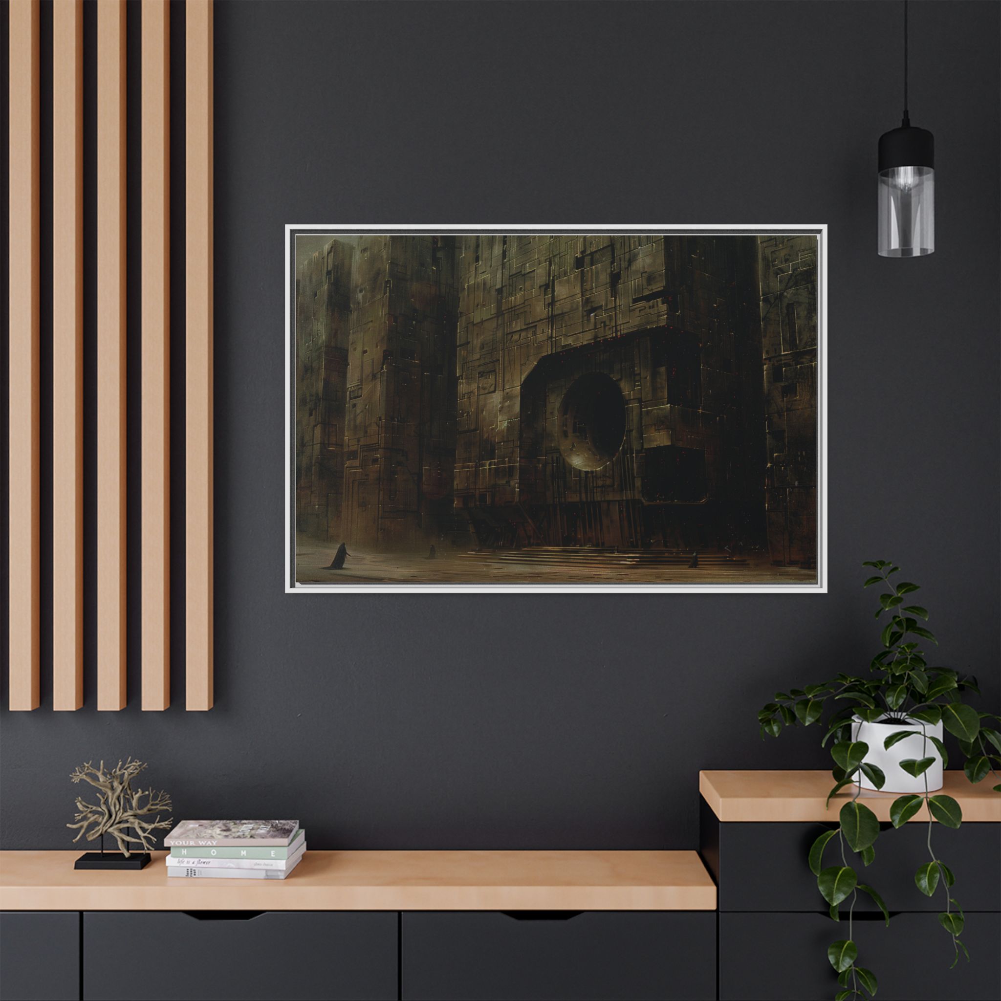 The dark lords return- Framed Matt Canvas (Black, White, Brown,) - Image 24