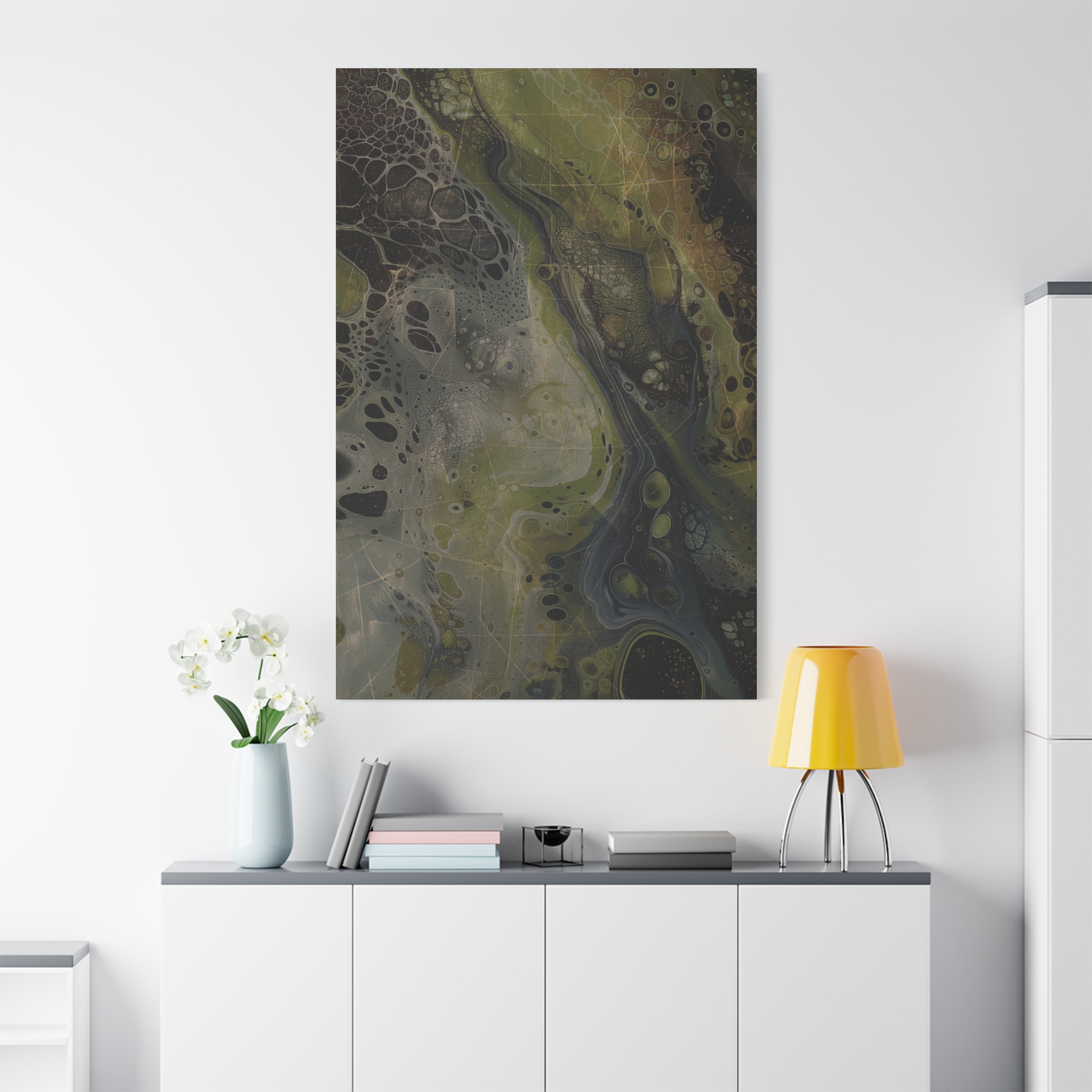 Astrals Cosmic #2 with texture underpainting - Green - Stretched Canvas - Image 19