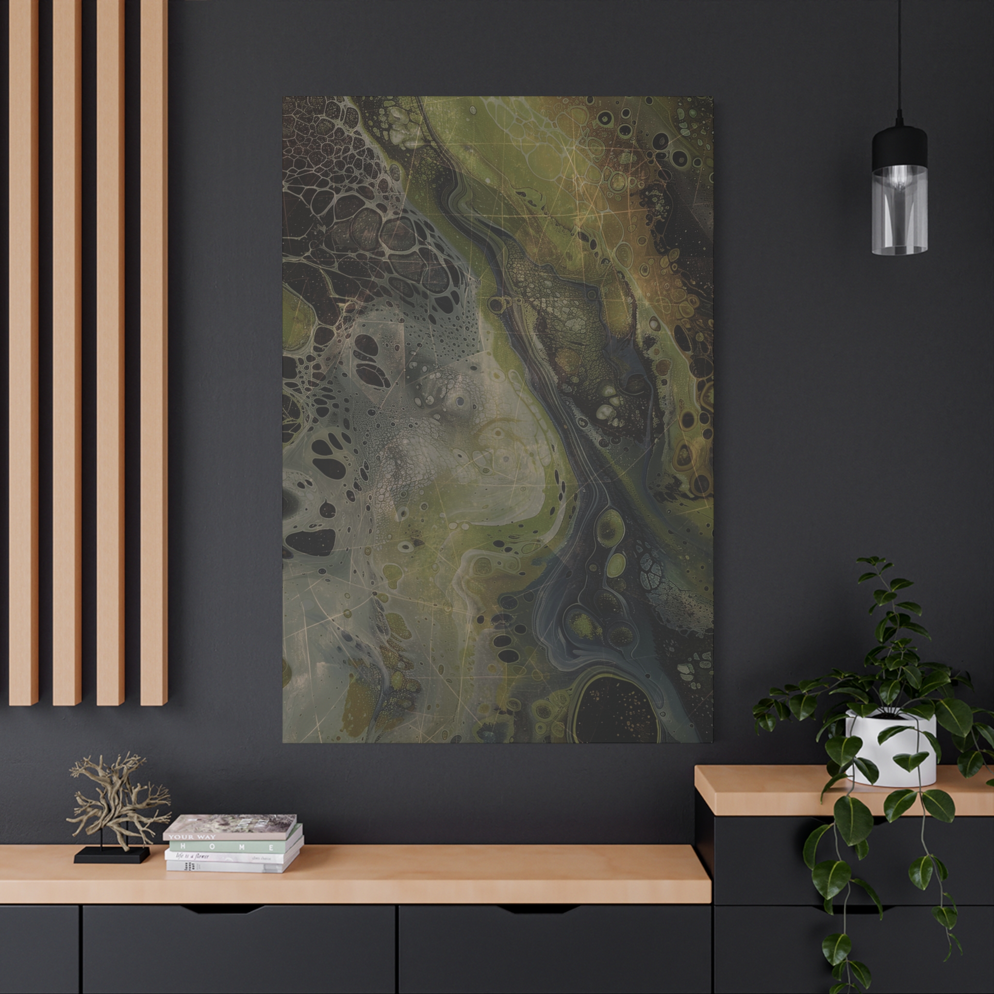 Astrals Cosmic #2 with texture underpainting - Green - Stretched Canvas - Image 20