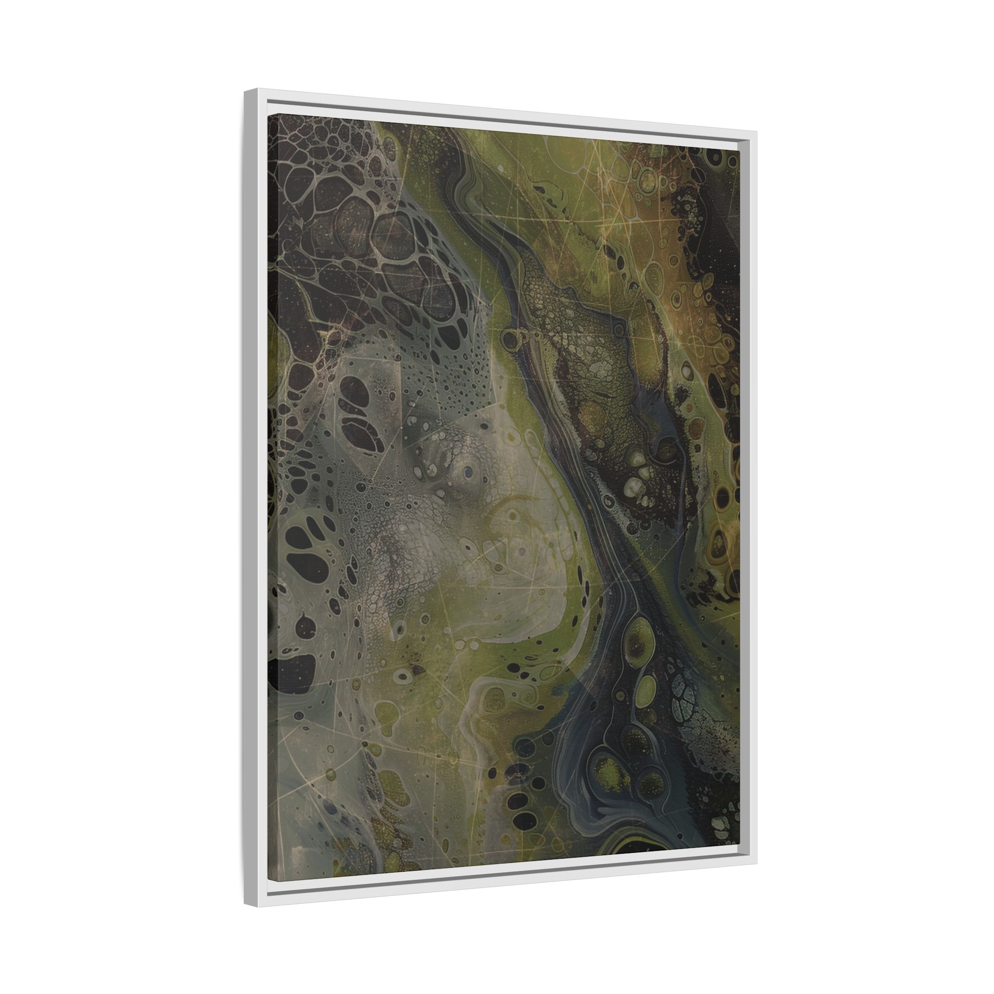 Astrals Cosmic #2 with texture underpainting - Green - Framed Matt Canvas (Black, White, Brown,) - Image 18