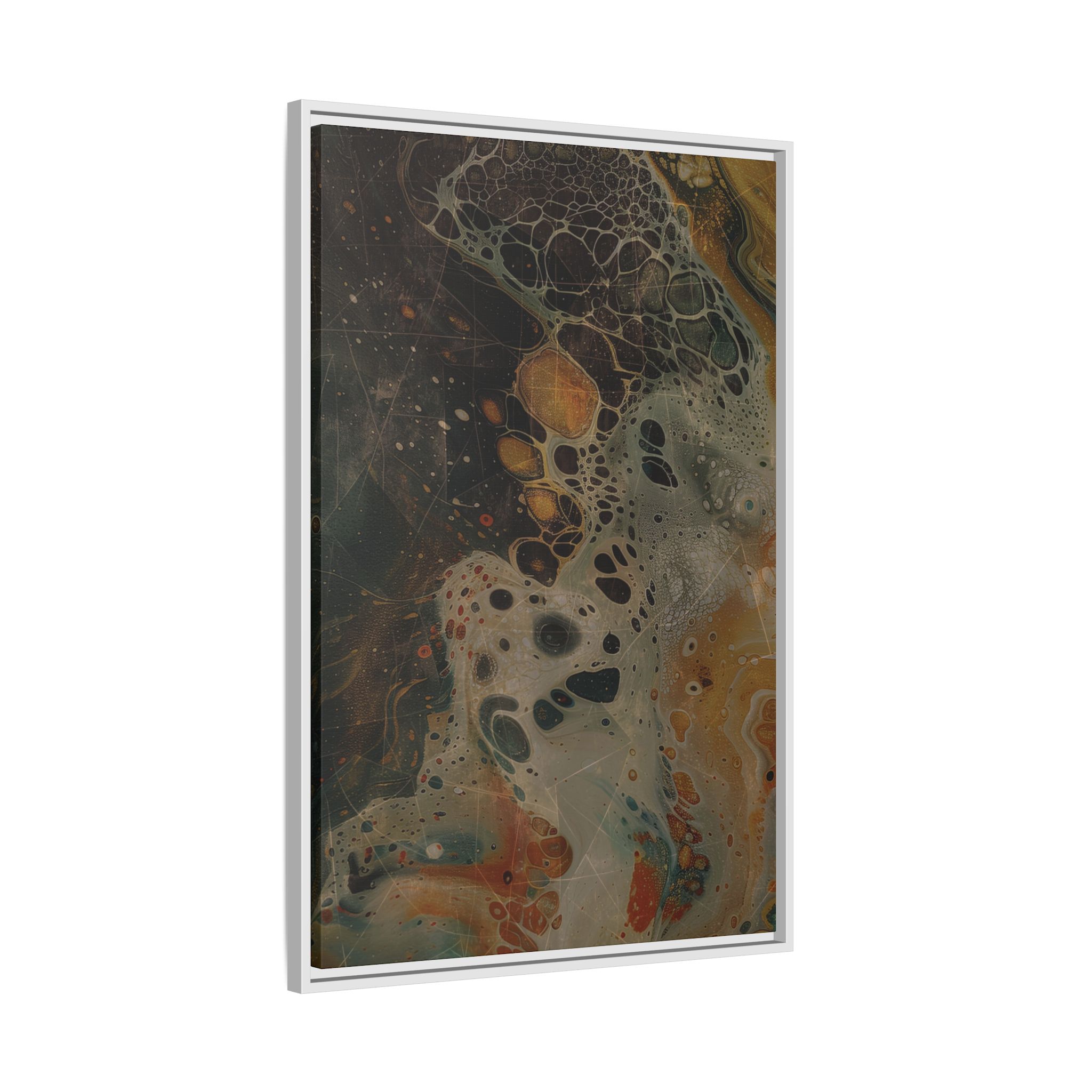 Astrals Cosmic #1 with texture underpainting - Orange - Framed Matt Canvas (Black, White, Brown,) - Image 26