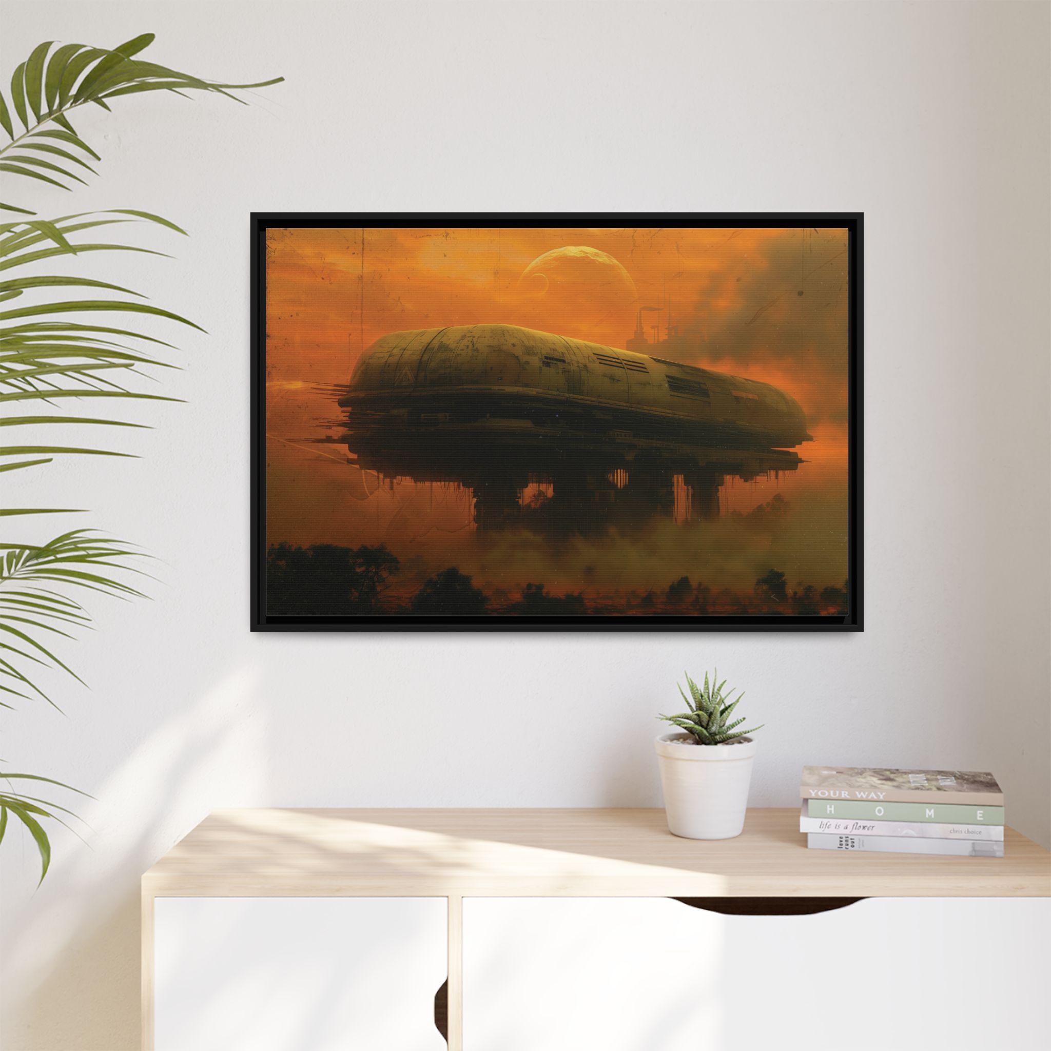 Base 63 v1 (Gold) - Framed Matt Canvas (Black, White, Brown,) - Image 3