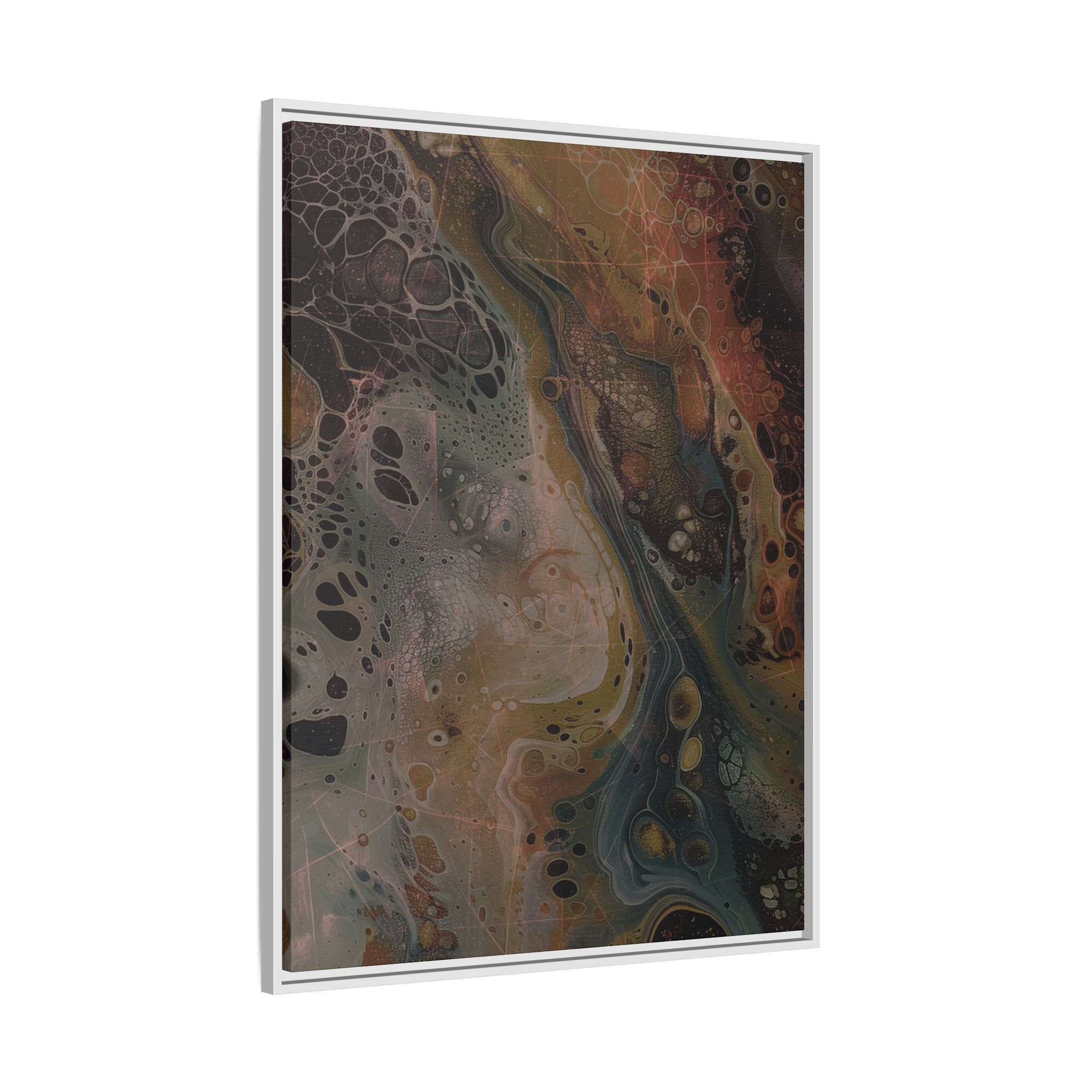 Astrals Cosmic #2 with texture underpainting - Orange - Framed Matt Canvas (Black, White, Brown,) - Image 42