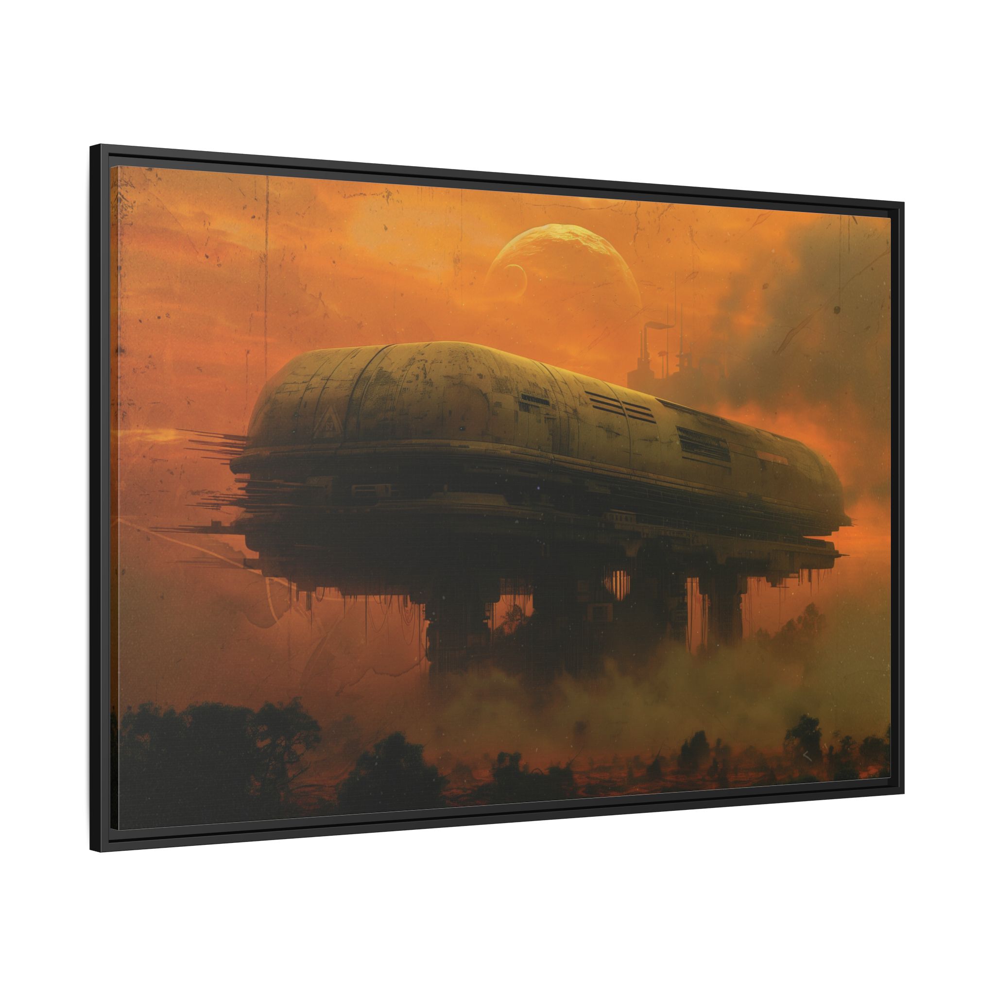 Base 63 v1 (Gold) - Framed Matt Canvas (Black, White, Brown,) - Image 6