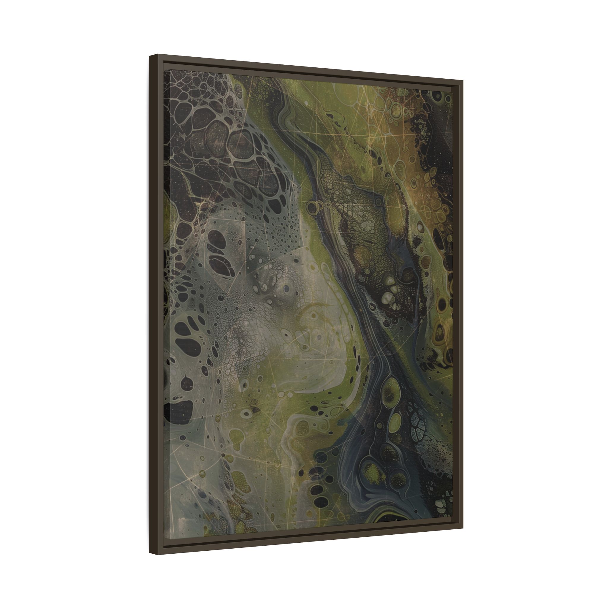 Astrals Cosmic #2 with texture underpainting - Green - Framed Matt Canvas (Black, White, Brown,) - Image 14