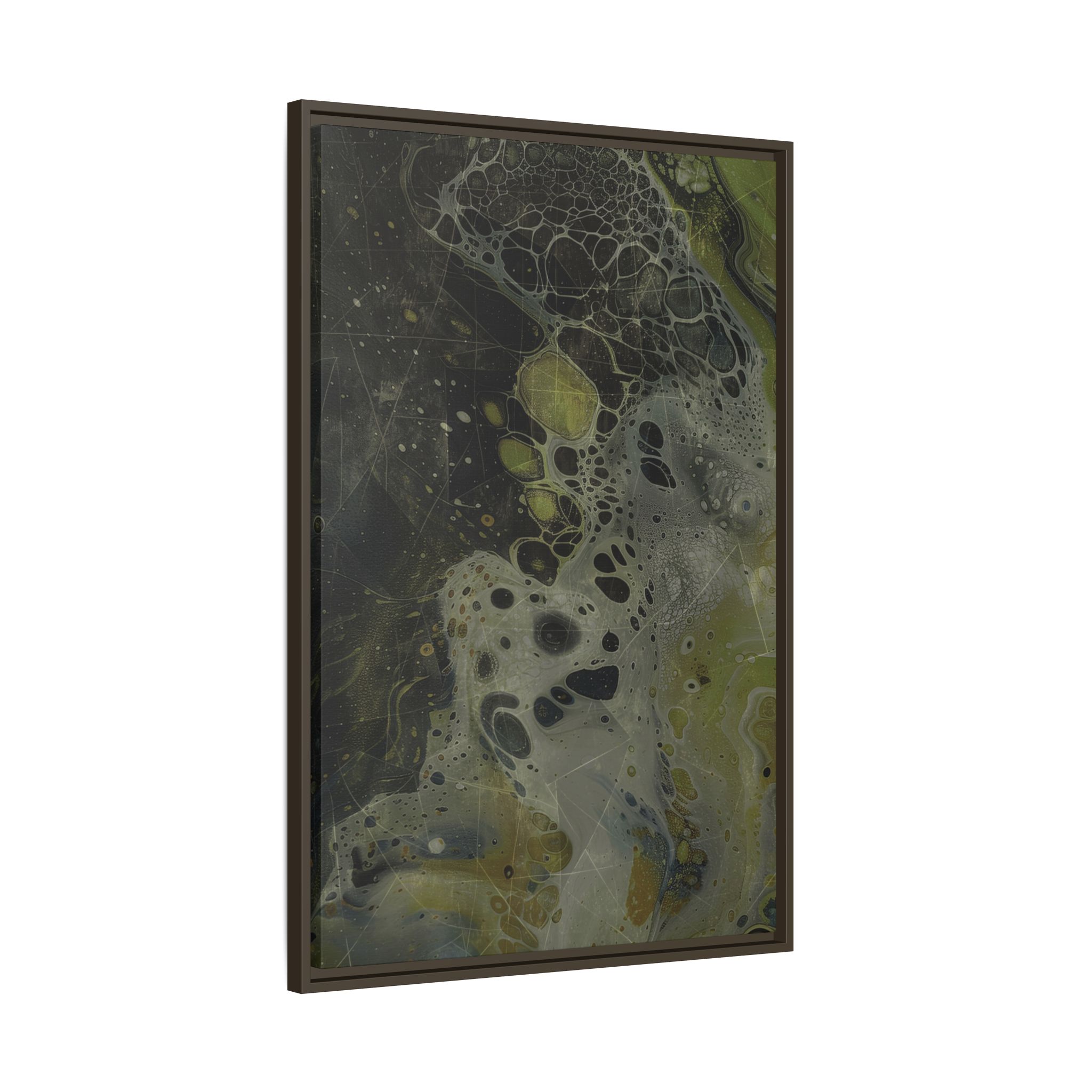 Astrals Cosmic #1 with texture underpainting - Green - Framed Matt Canvas (Black, White, Brown,) - Image 22