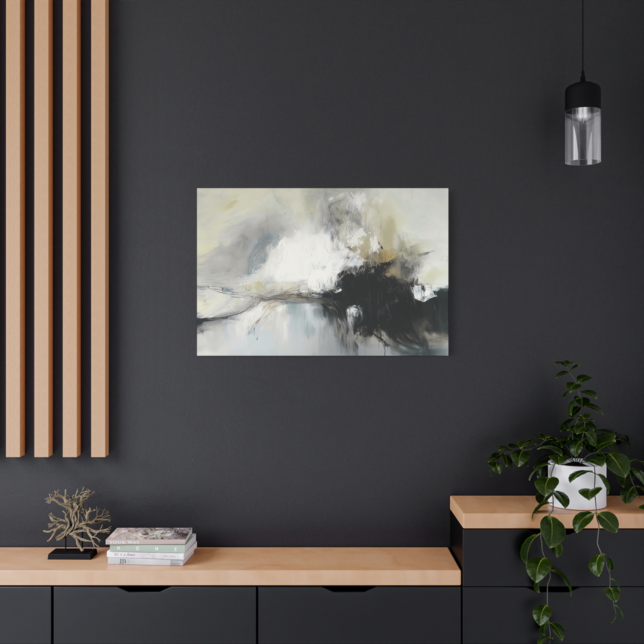 Black Cat White Kitten Four - Stretched Canvas - Image 4