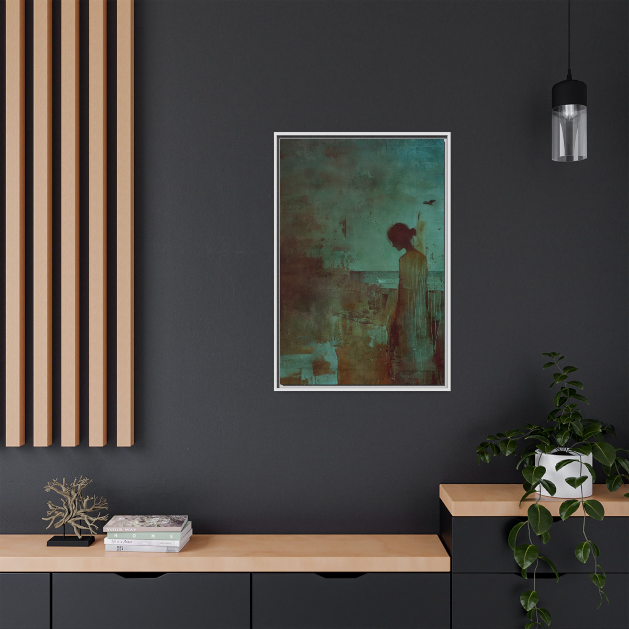 Beachside Walk - blues - Custom Frame - Image 32