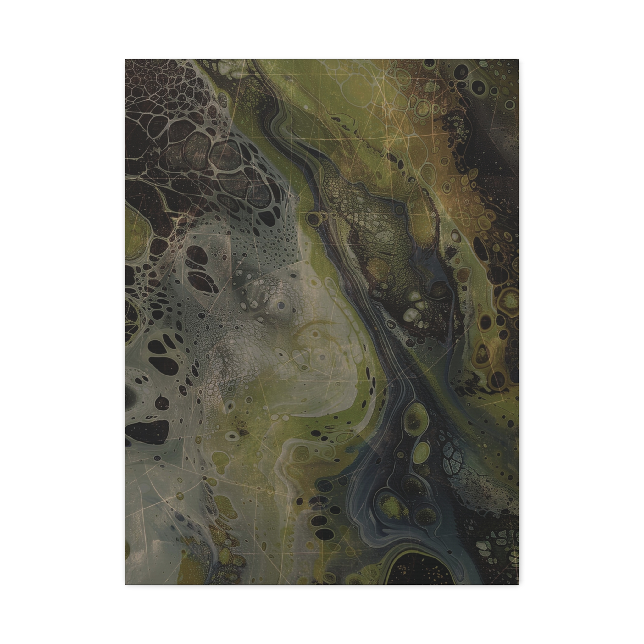 Astrals Cosmic #2 with texture underpainting - Green - Stretched Canvas - Image 5