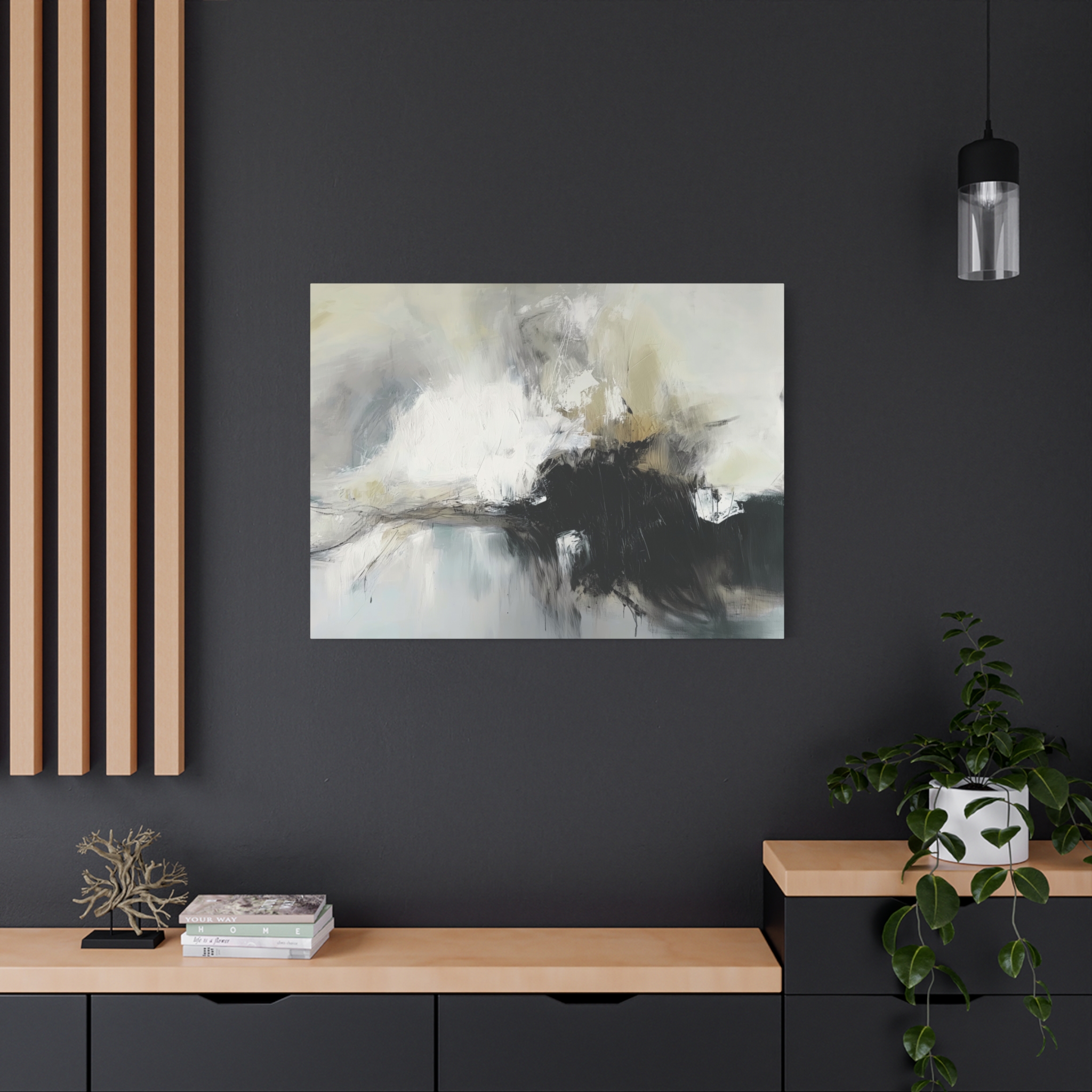 Black Cat White Kitten Four - Stretched Canvas - Image 24