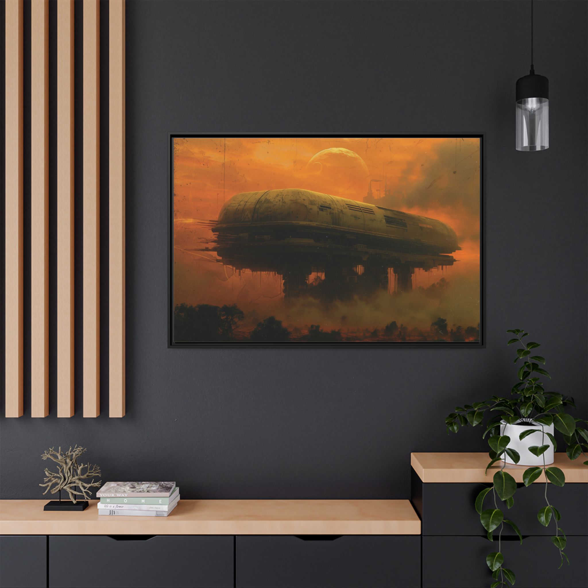 Base 63 v1 (Gold) - Framed Matt Canvas (Black, White, Brown,) - Image 8