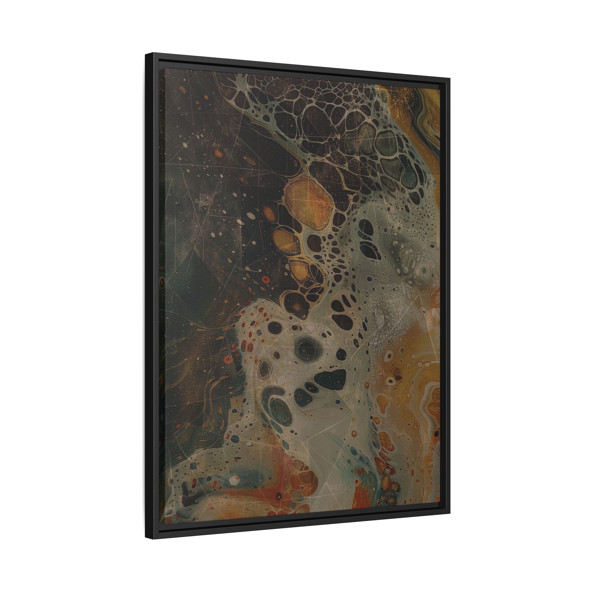 Astrals Cosmic #1 with texture underpainting - Orange - Framed Matt Canvas (Black, White, Brown,) - Image 5